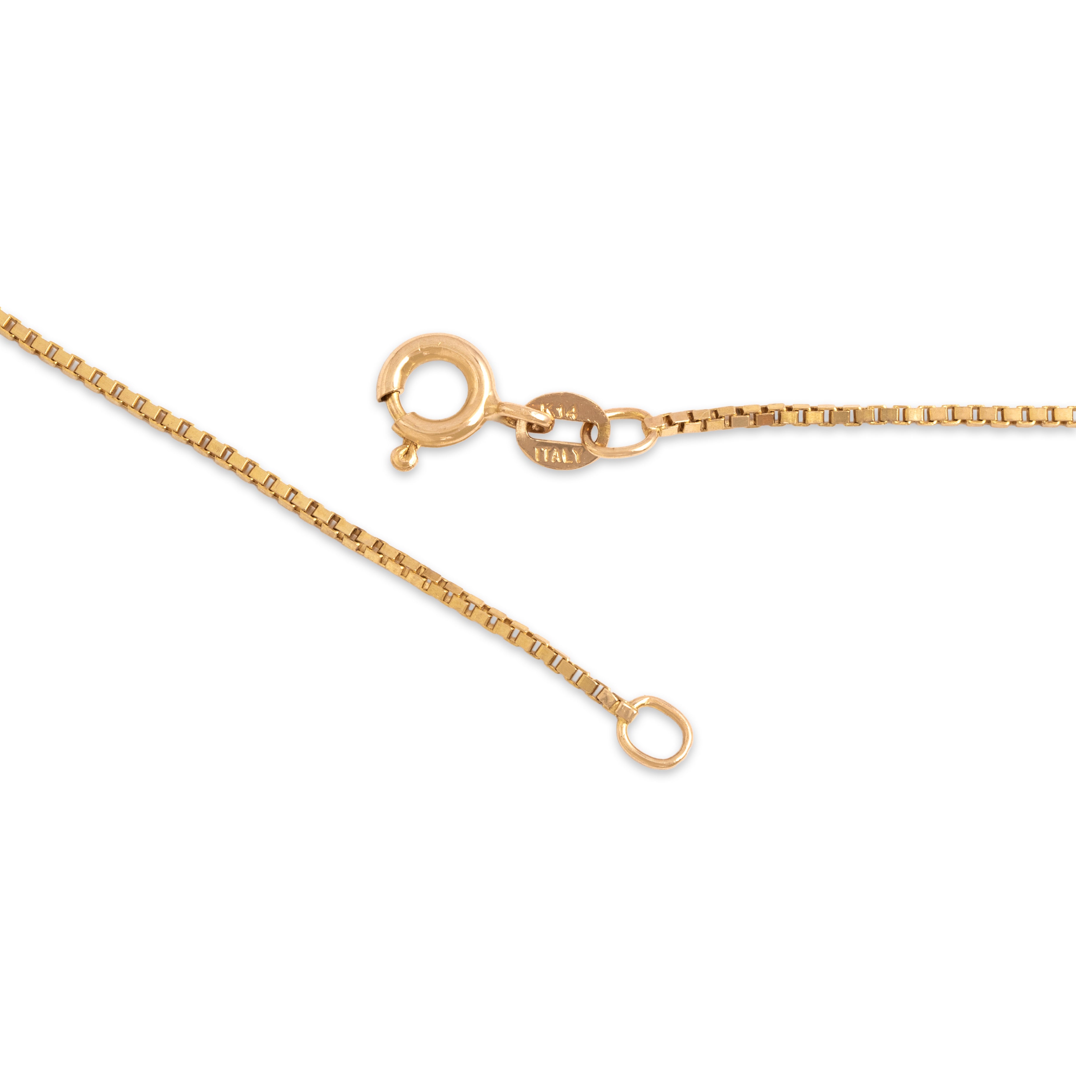 Vintage Italian 14k Yellow Gold 1.05mm Sleek Everyday Box Chain - clasp view