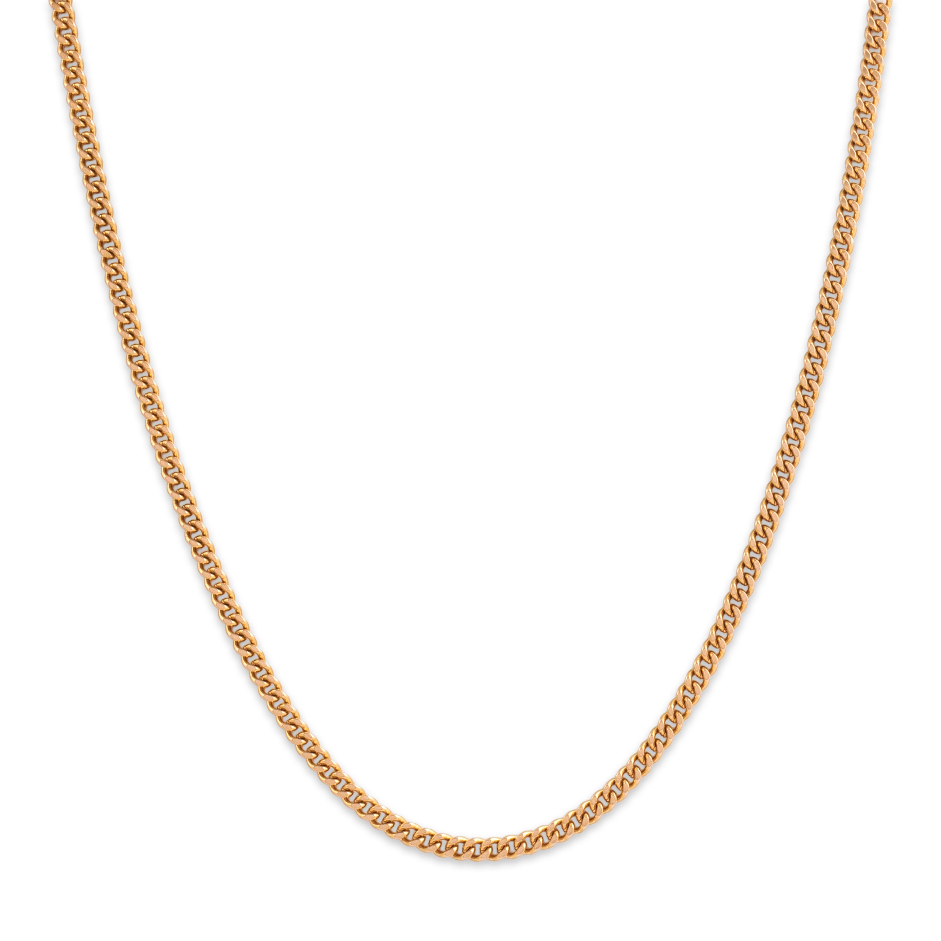 Vintage 14k Rosy Yellow Gold 1.65mm Classic Timeless Curb Chain - Close-up view