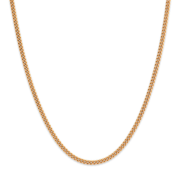 Vintage 14k Rosy Yellow Gold 1.65mm Classic Timeless Curb Chain 18.5