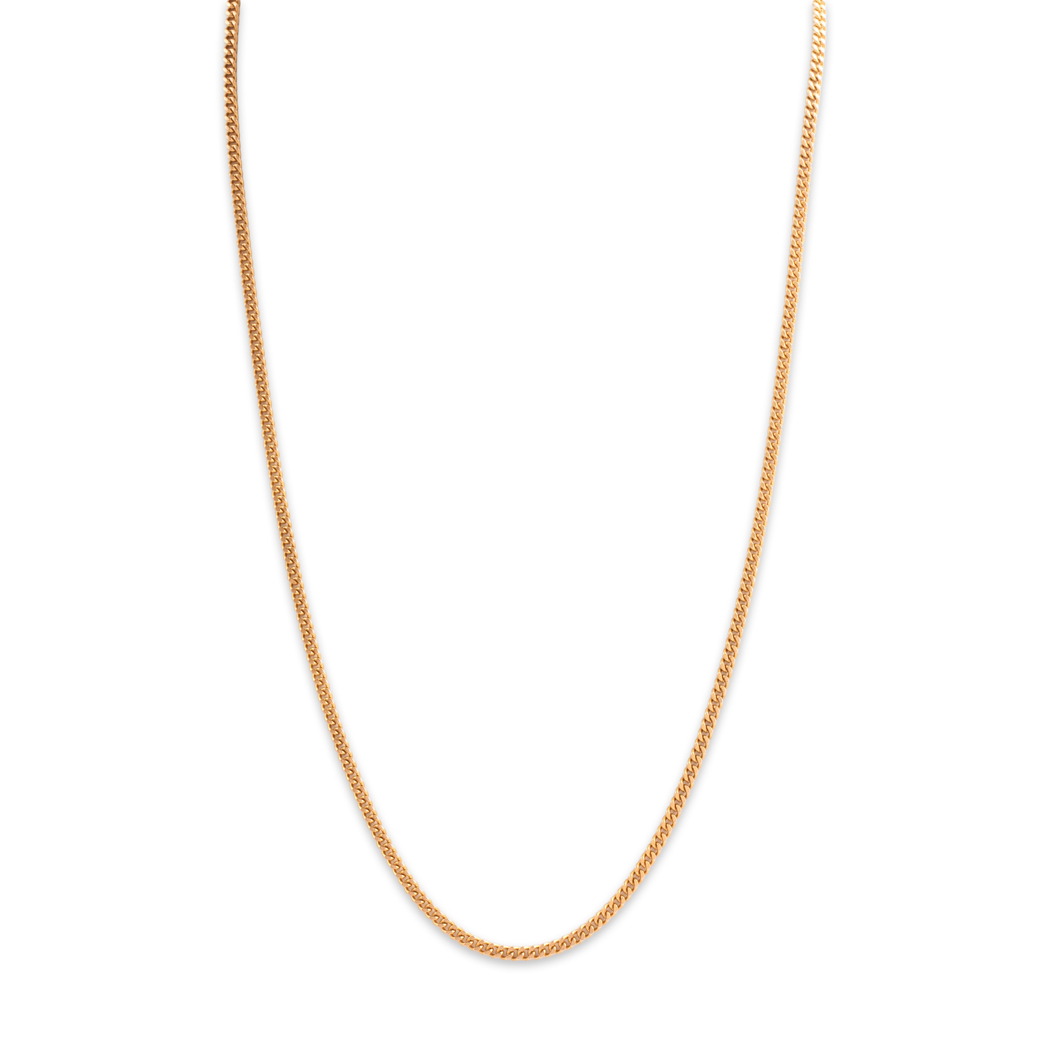 Vintage 14k Rosy Yellow Gold 1.65mm Classic Timeless Curb Chain - detail view #1