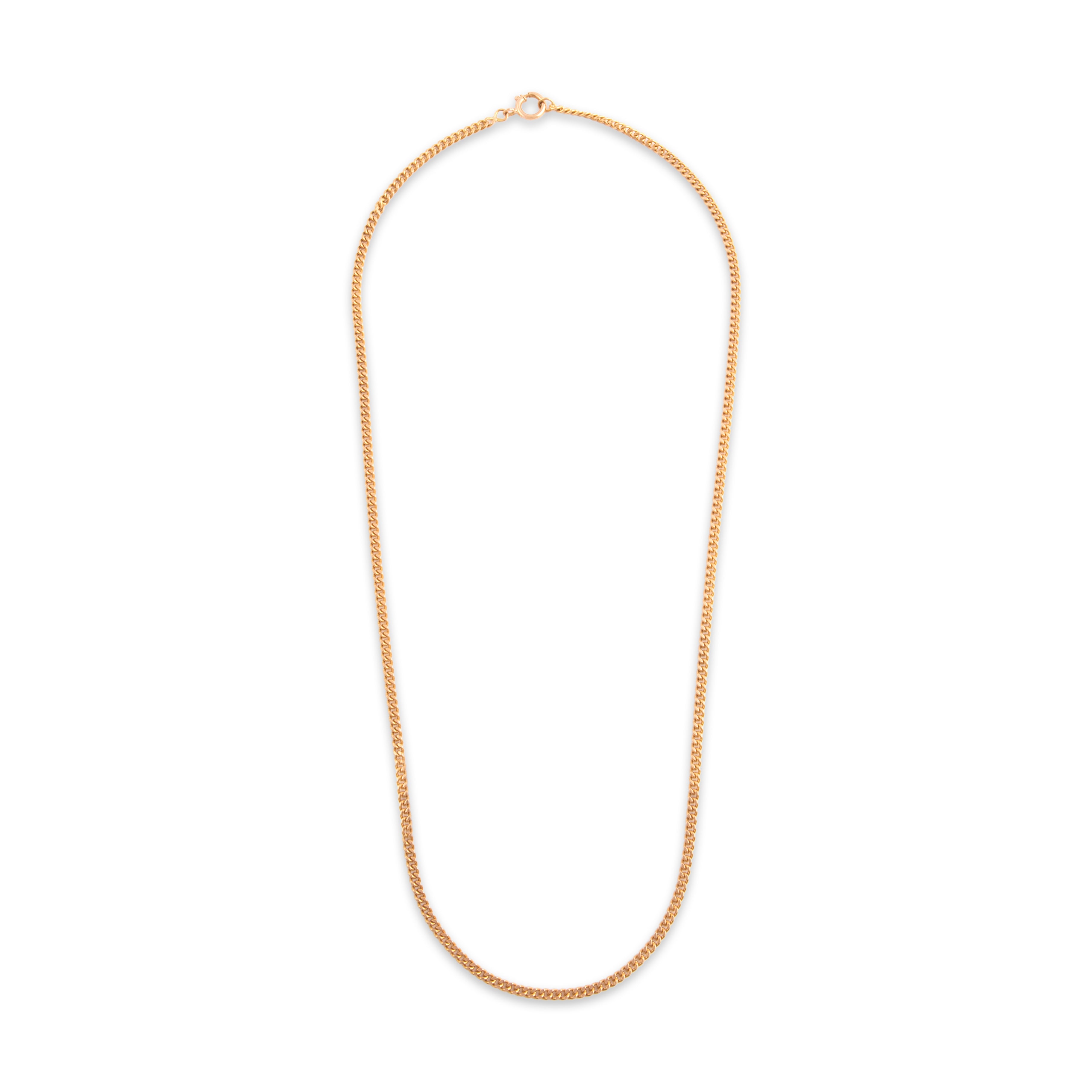 Vintage 14k Rosy Yellow Gold 1.65mm Classic Timeless Curb Chain - Overall view