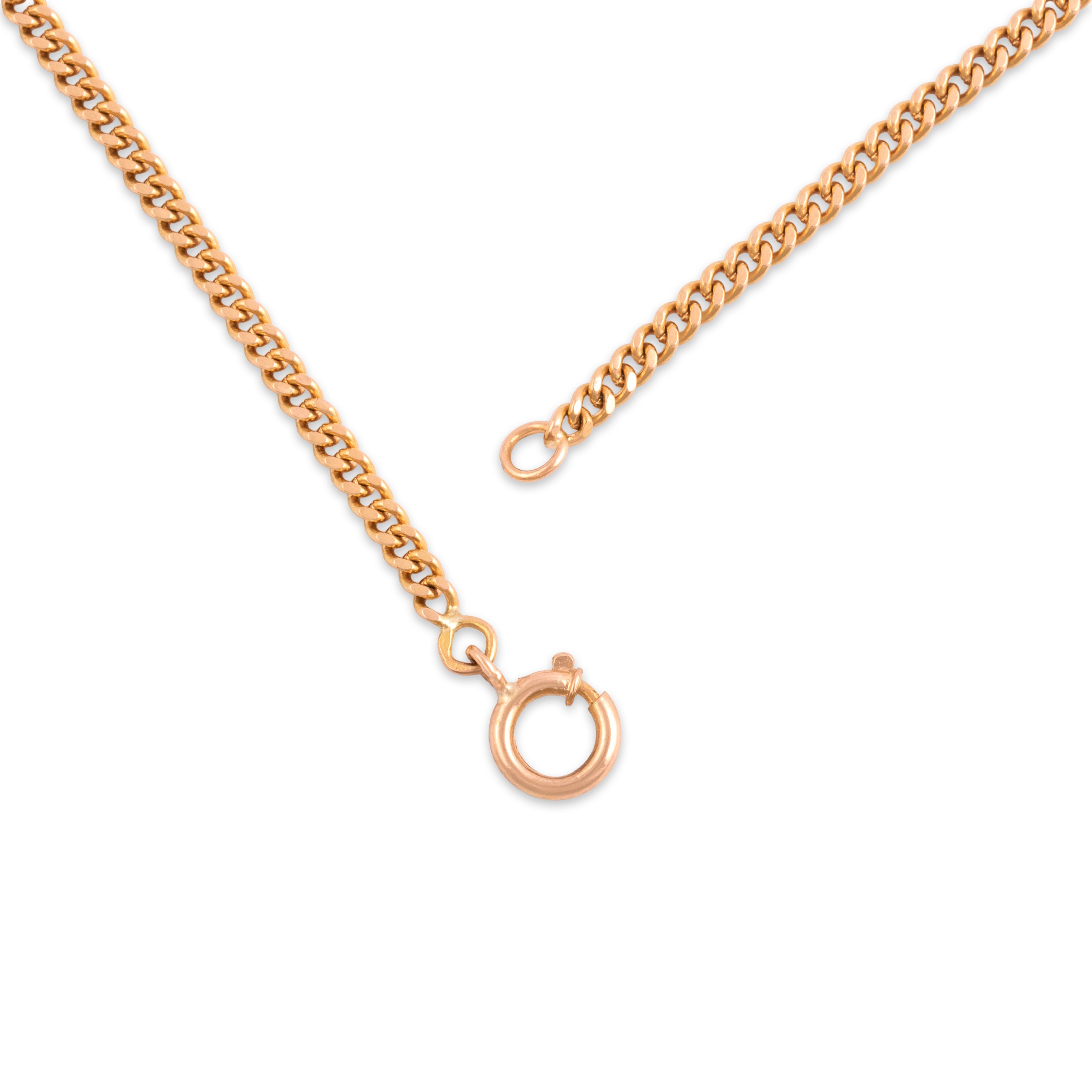 Vintage 14k Rosy Yellow Gold 1.65mm Classic Timeless Curb Chain - clasp view