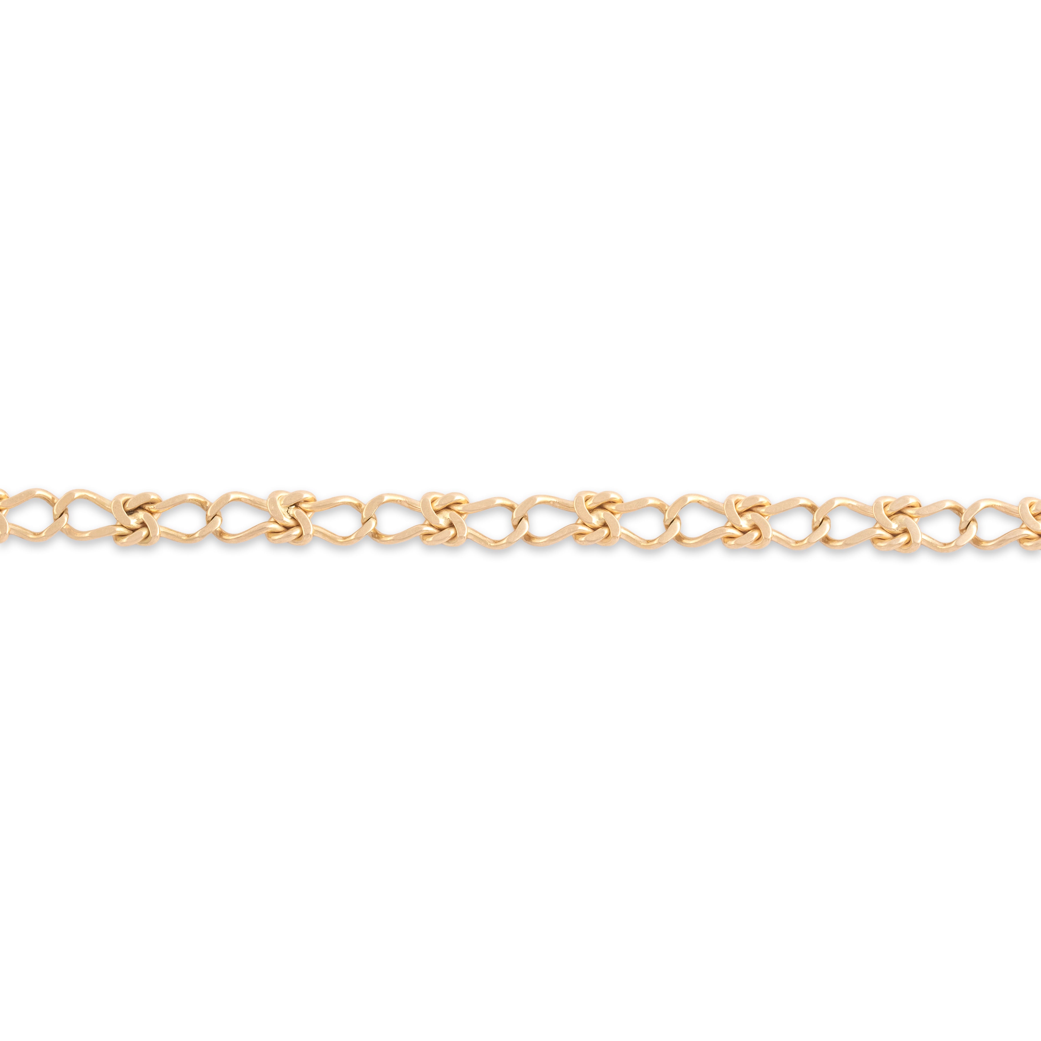 Vintage Italian 14k Yellow Gold Fantastic Knot Link Bracelet 7