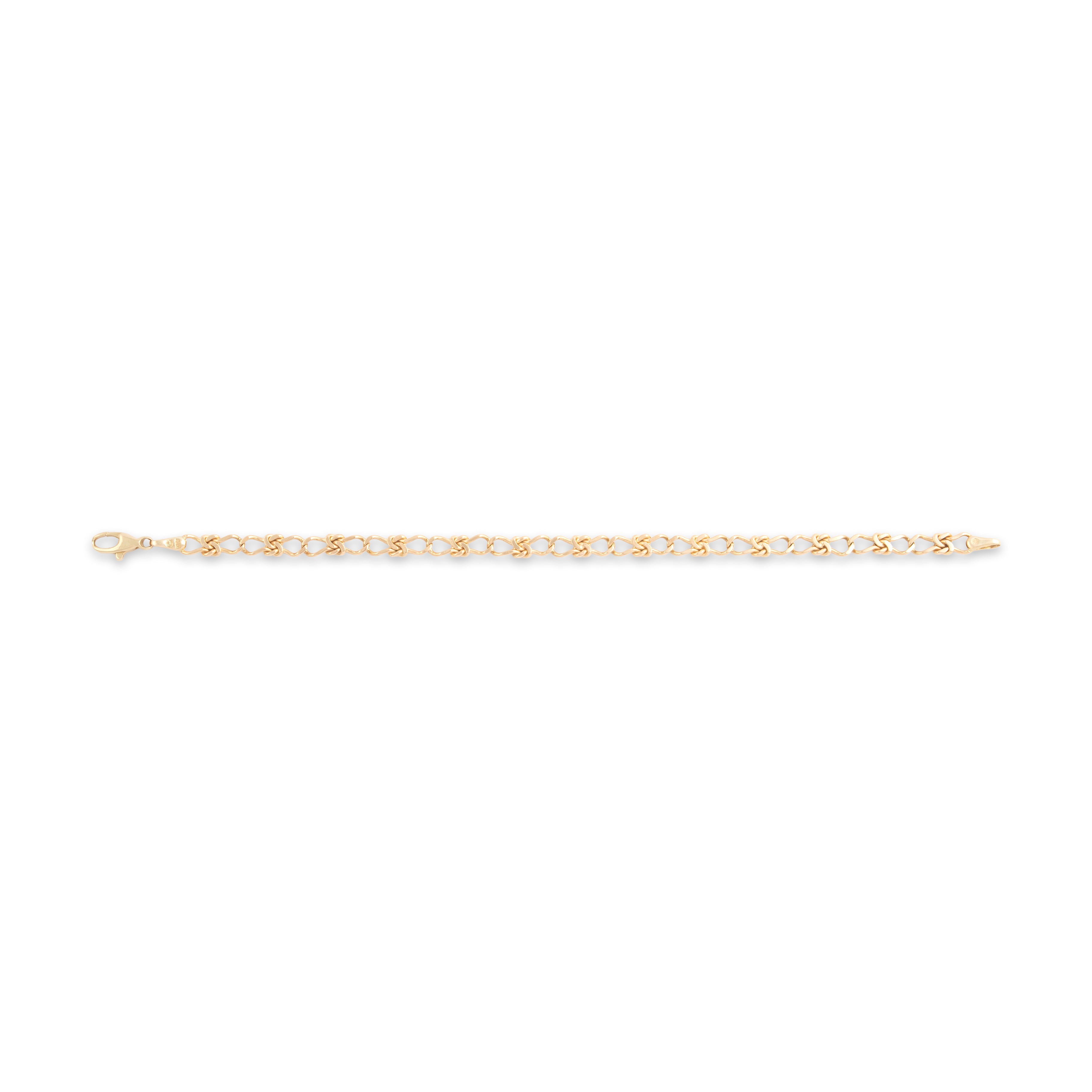 Vintage Italian 14k Yellow Gold Fantastic Knot Link Bracelet 7