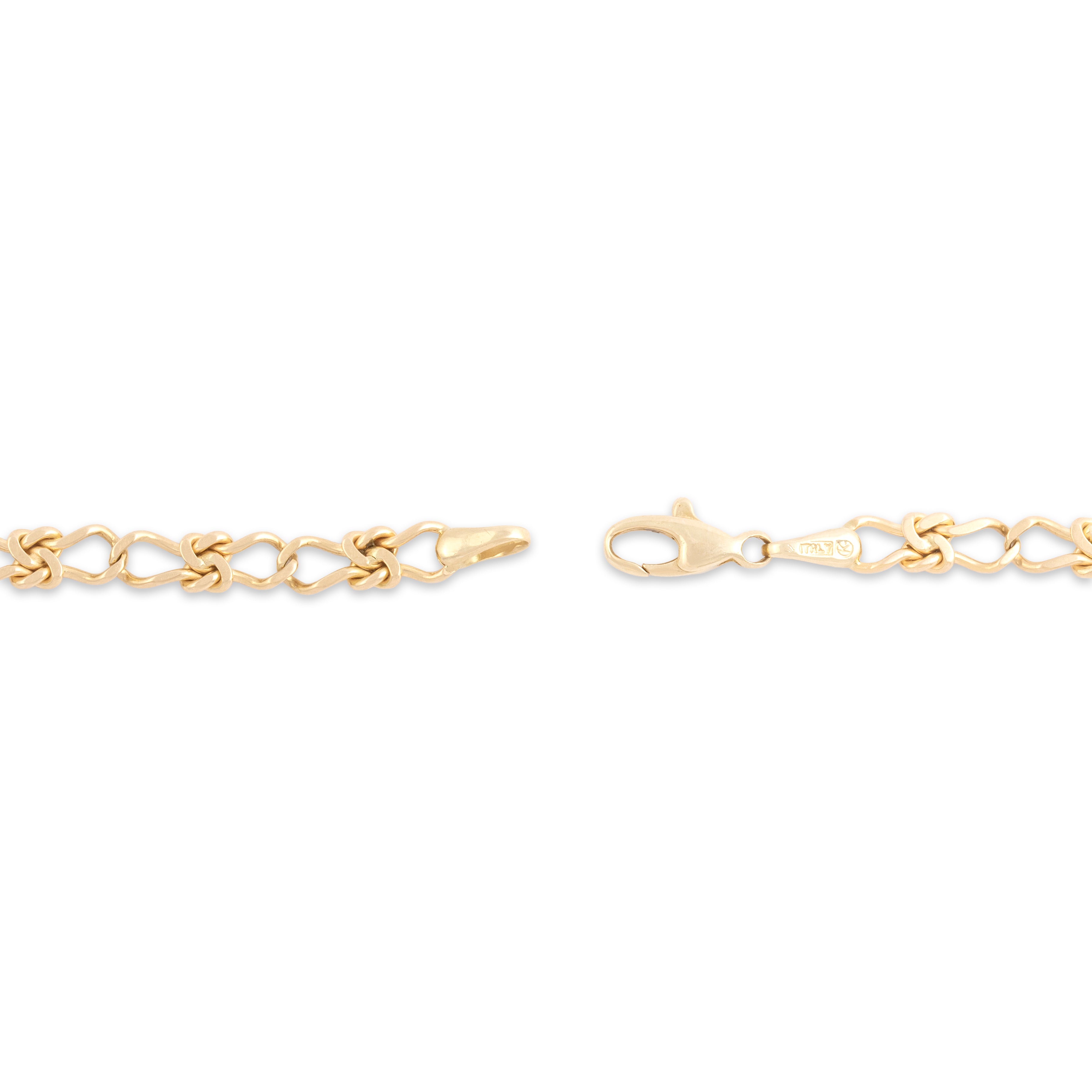 Vintage Italian 14k Yellow Gold Fantastic Knot Link Bracelet 7