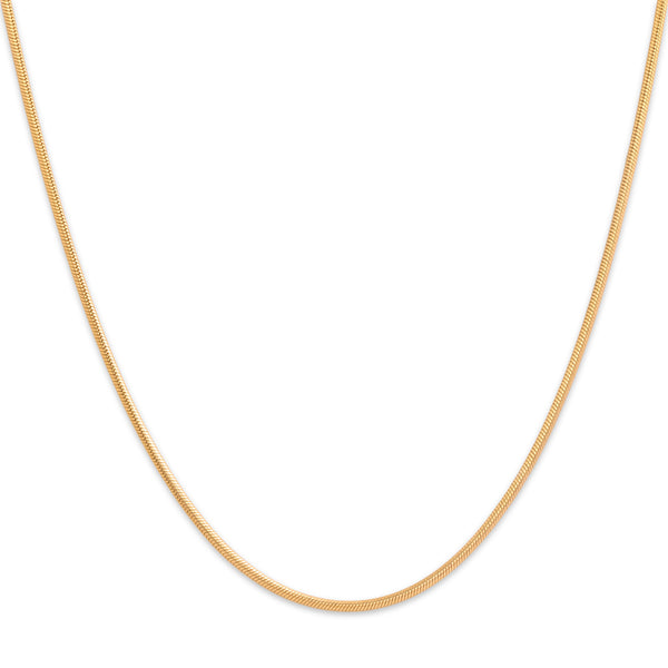 Vintage Italian 14k Yellow Gold 1.4mm Sleek Snake Chain 20.25
