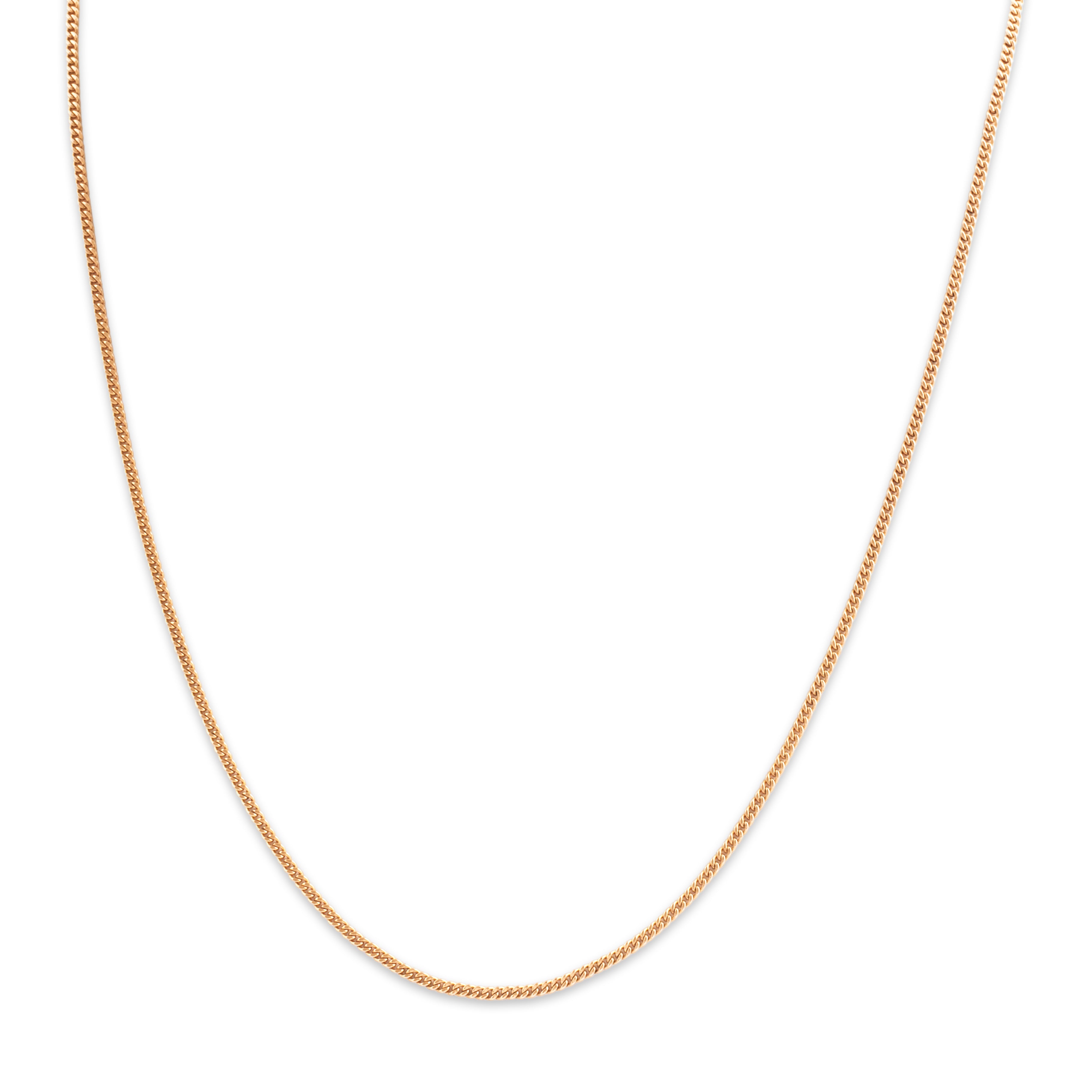 Vintage Portuguese Substantial 19k Rosy Yellow Gold 2.5mm Sleek Curb Chain - detail view #1