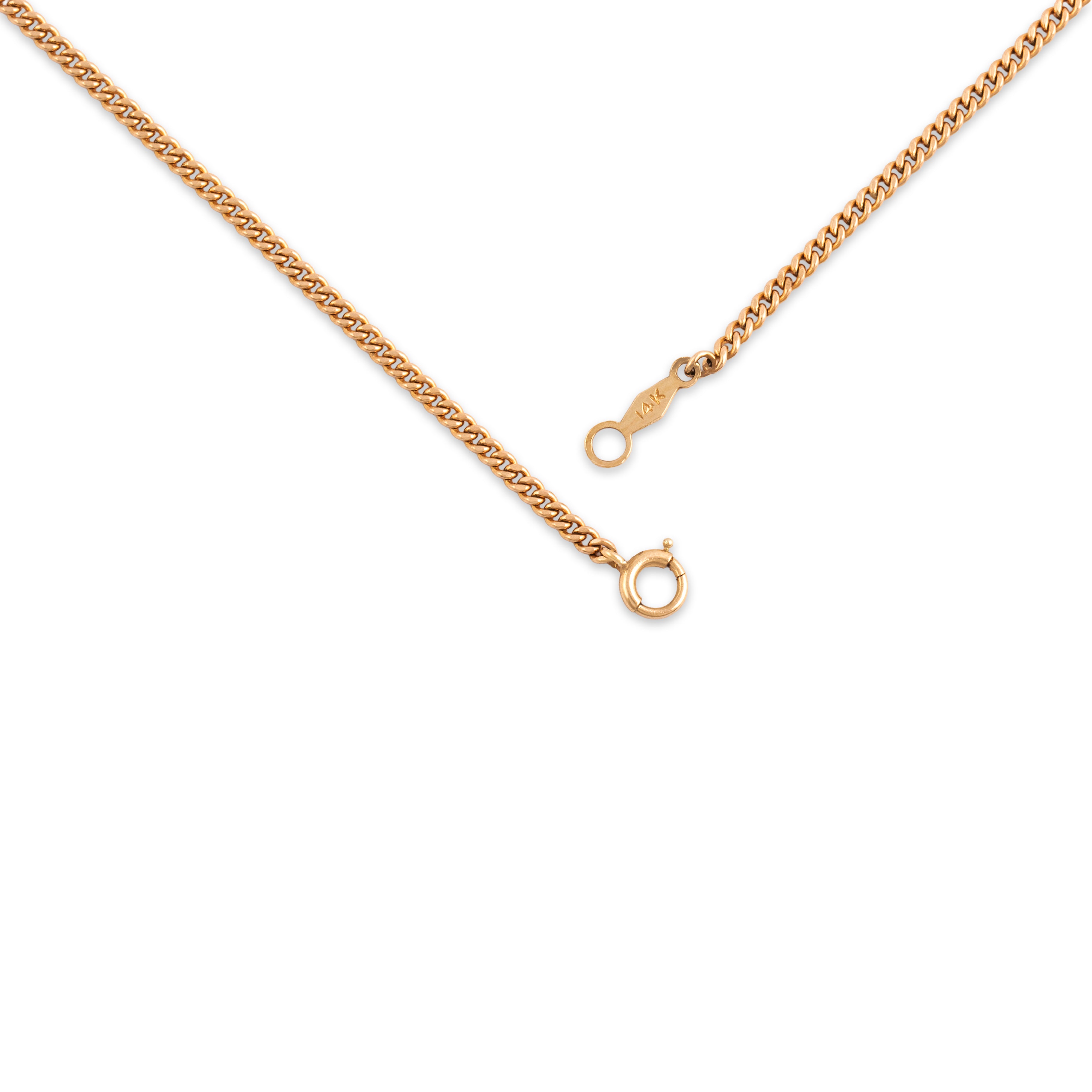 Vintage Portuguese Substantial 19k Rosy Yellow Gold 2.5mm Sleek Curb Chain - clasp view