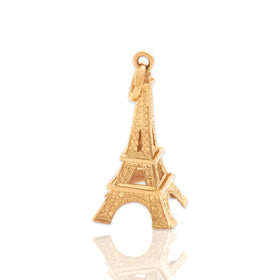 Vintage 18k Yellow Gold Detailed Eiffel Tower Charm / Pendant