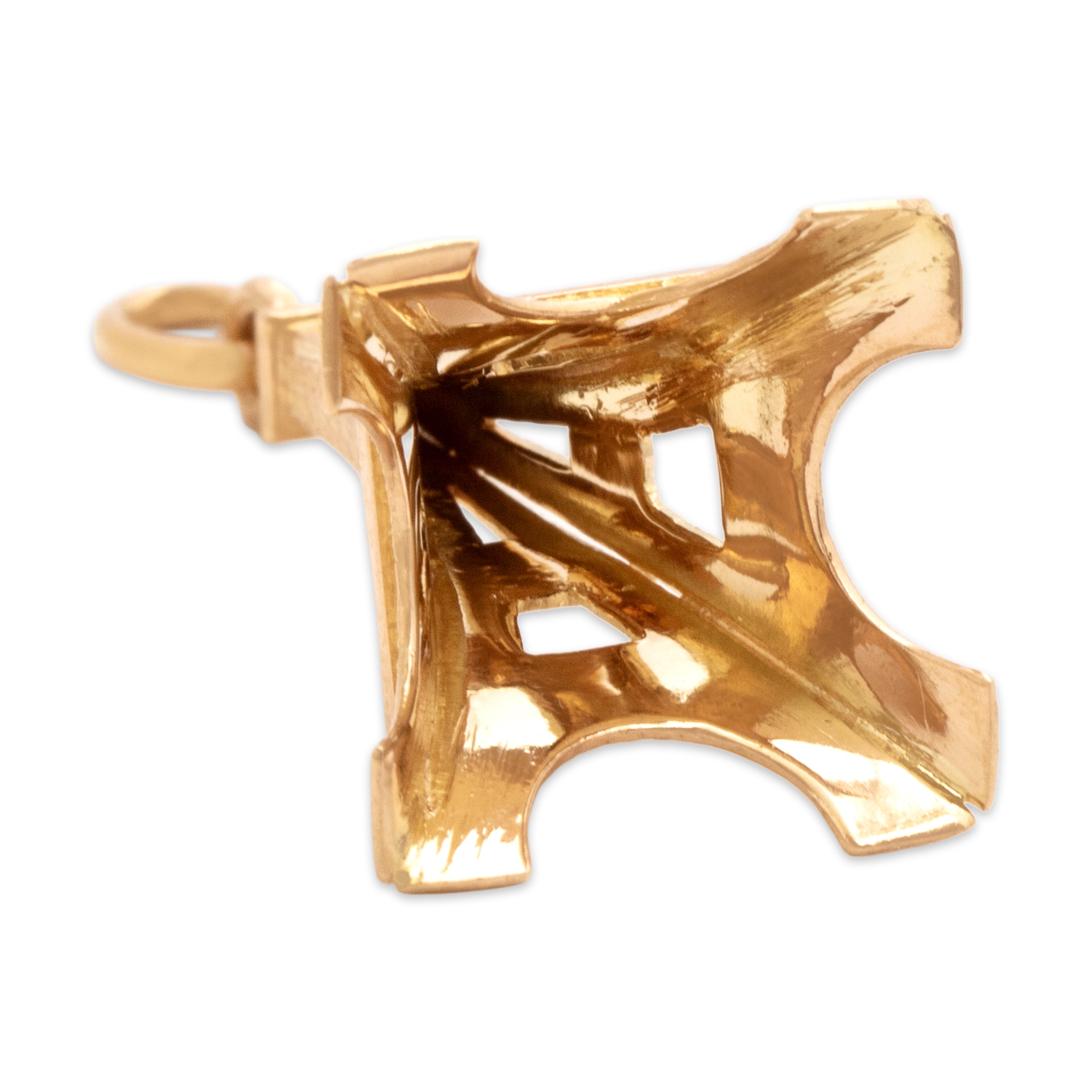 Vintage 18k Yellow Gold Detailed Eiffel Tower Charm / Pendant - detail view #1
