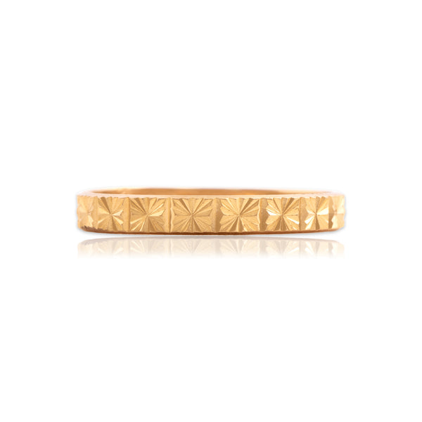 Vintage French 18k Yellow Gold Starburst-Etched Eternity Band Ring 8.50