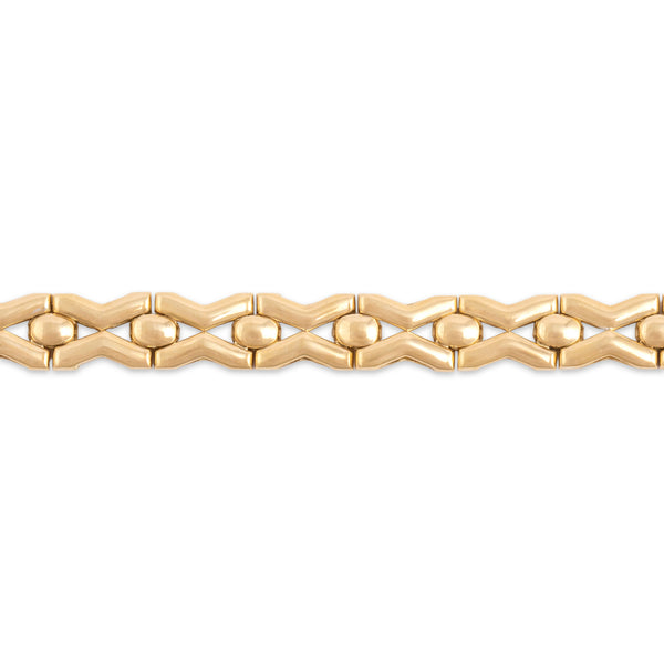 Vintage 18k Yellow Gold Delightful Geometric Link Bracelet 7