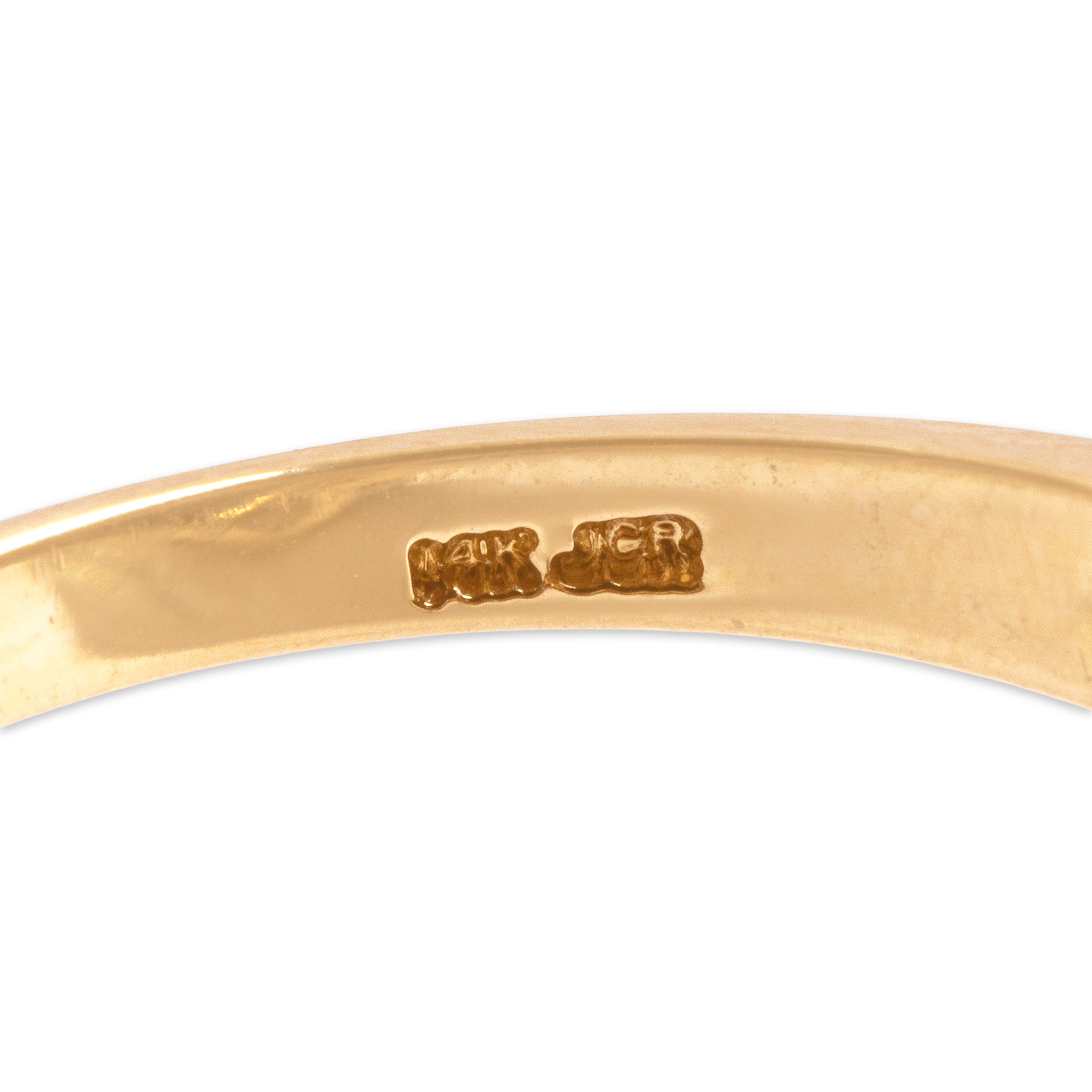 Vintage 14k Yellow Gold 3.87ct Smoky Quartz Diamond Striking Accented Kite Cocktail Ring - Hallmark view