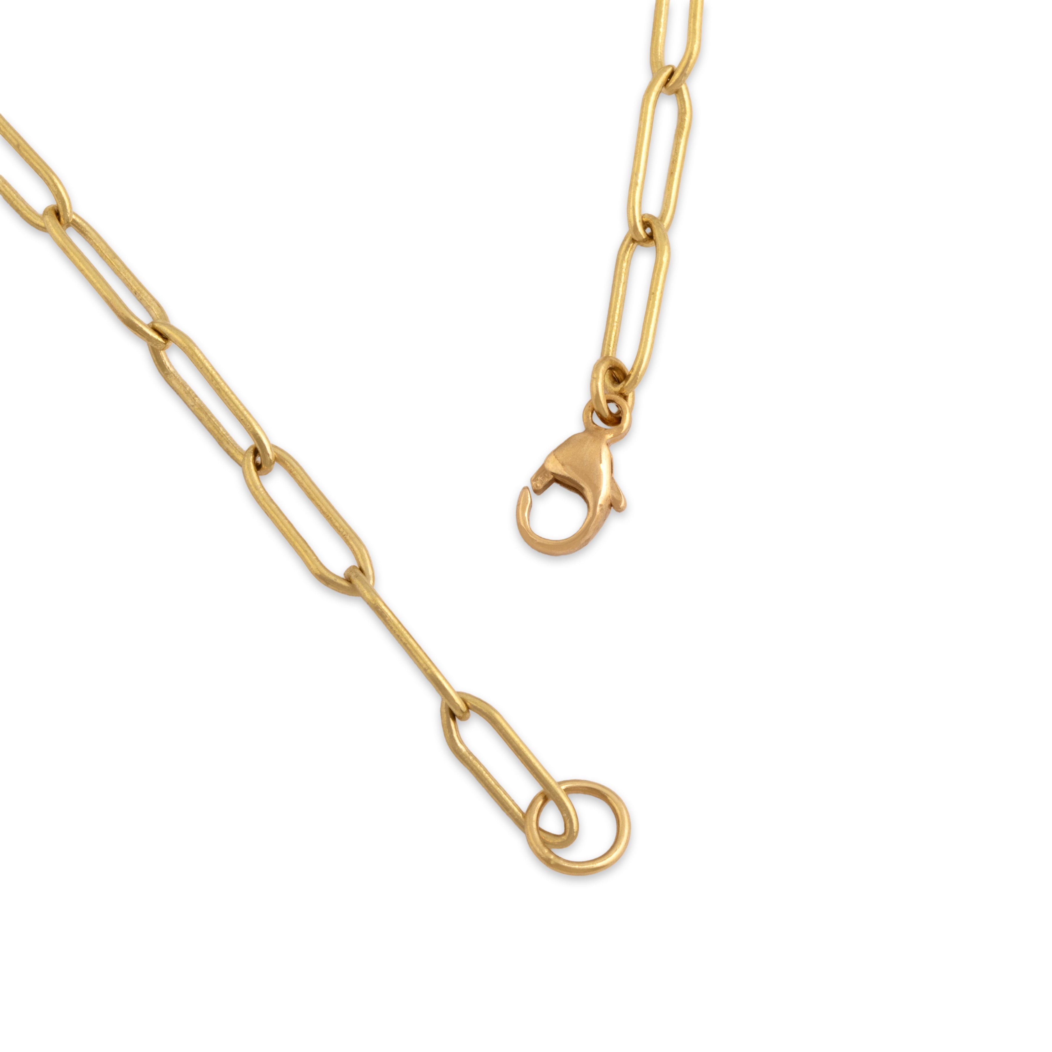 Estate 18k Yellow Gold 5.01ct Rose Tourmaline Chic Paperclip Link Bar Necklace - clasp view
