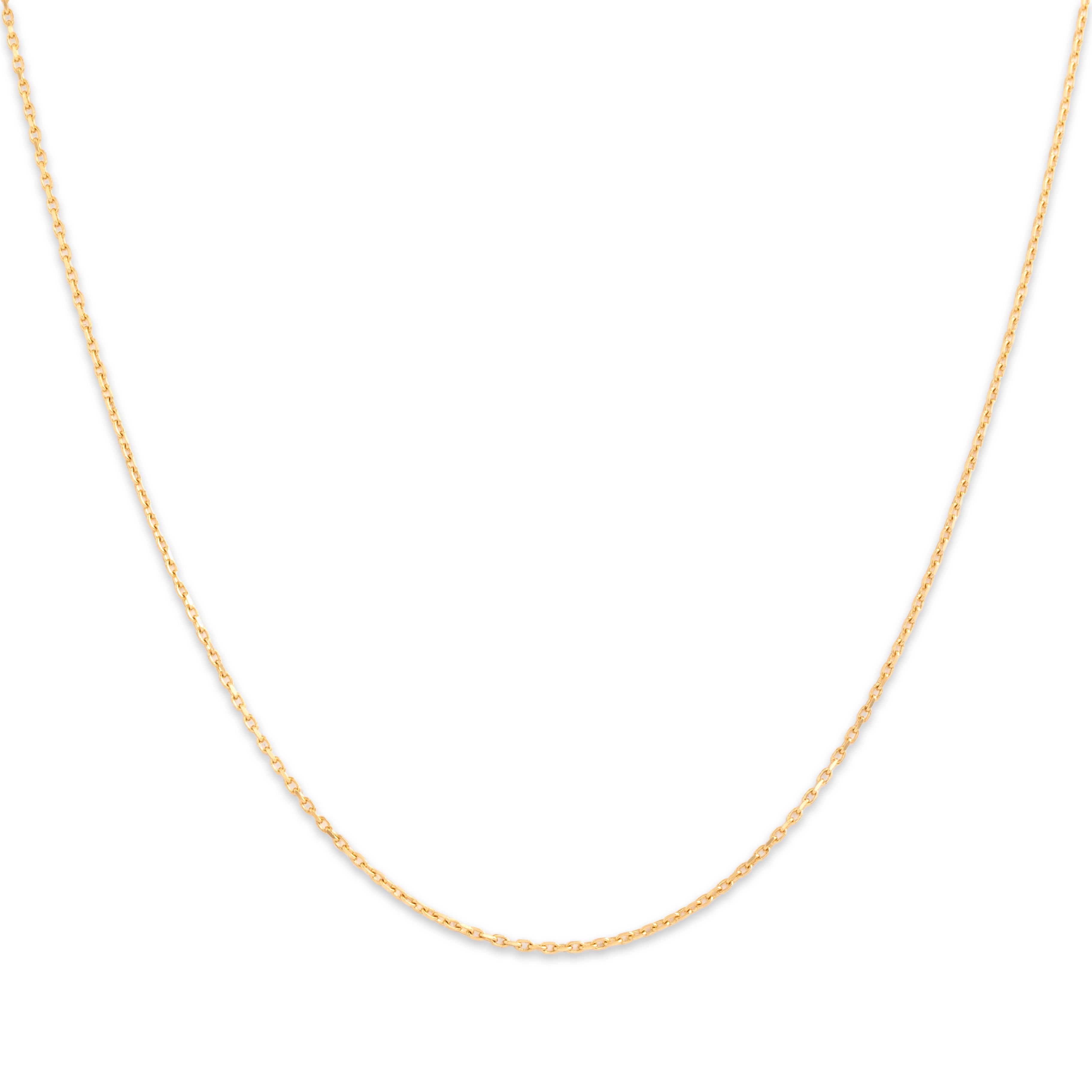 Vintage Italian 18k Yellow Gold .9mm Dainty Cable Chain - Close-up view