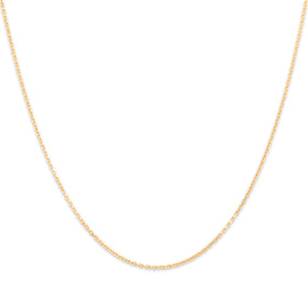 Vintage Italian 18k Yellow Gold .9mm Dainty Cable Chain 17.75"
