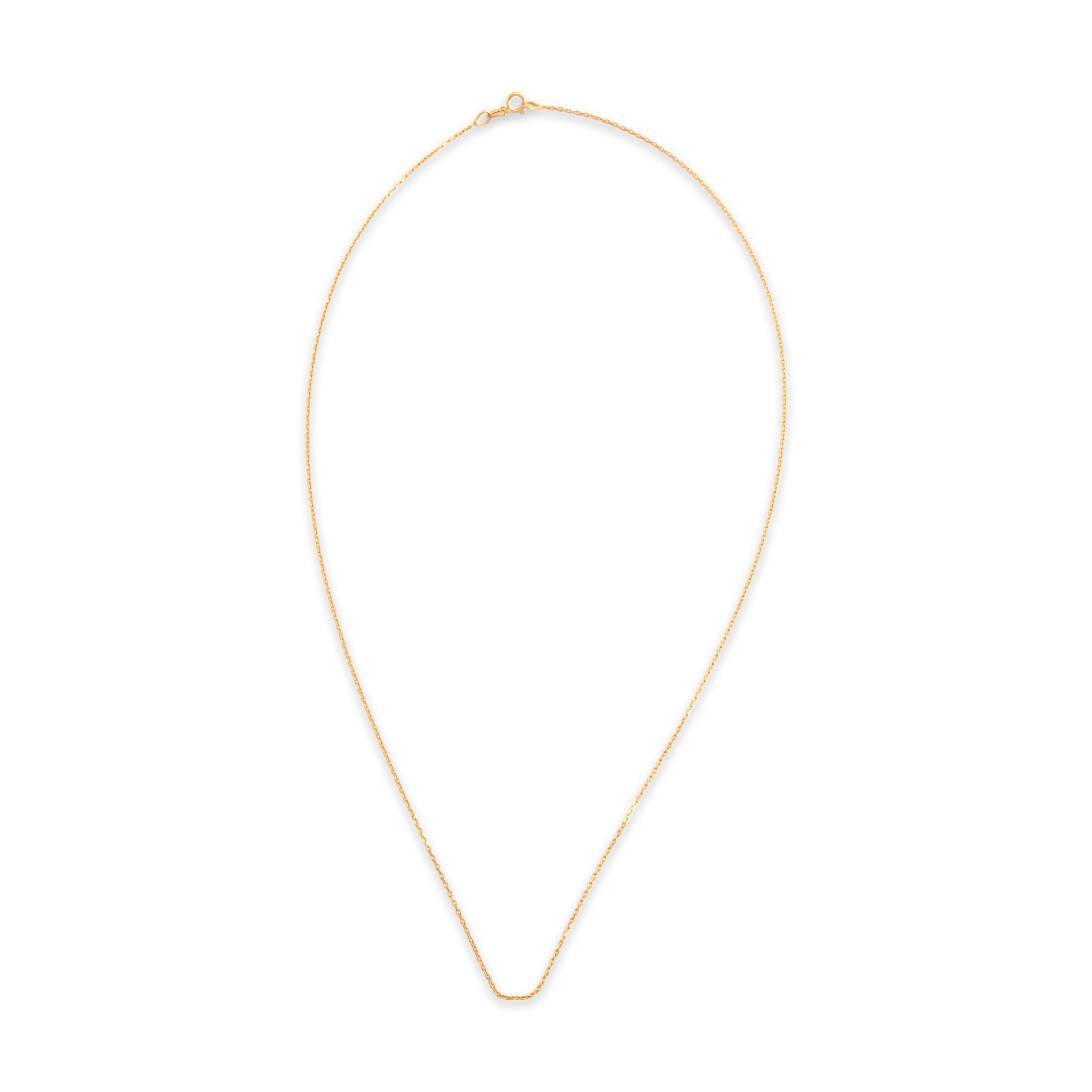 Vintage Italian 18k Yellow Gold .9mm Dainty Cable Chain - Overall view