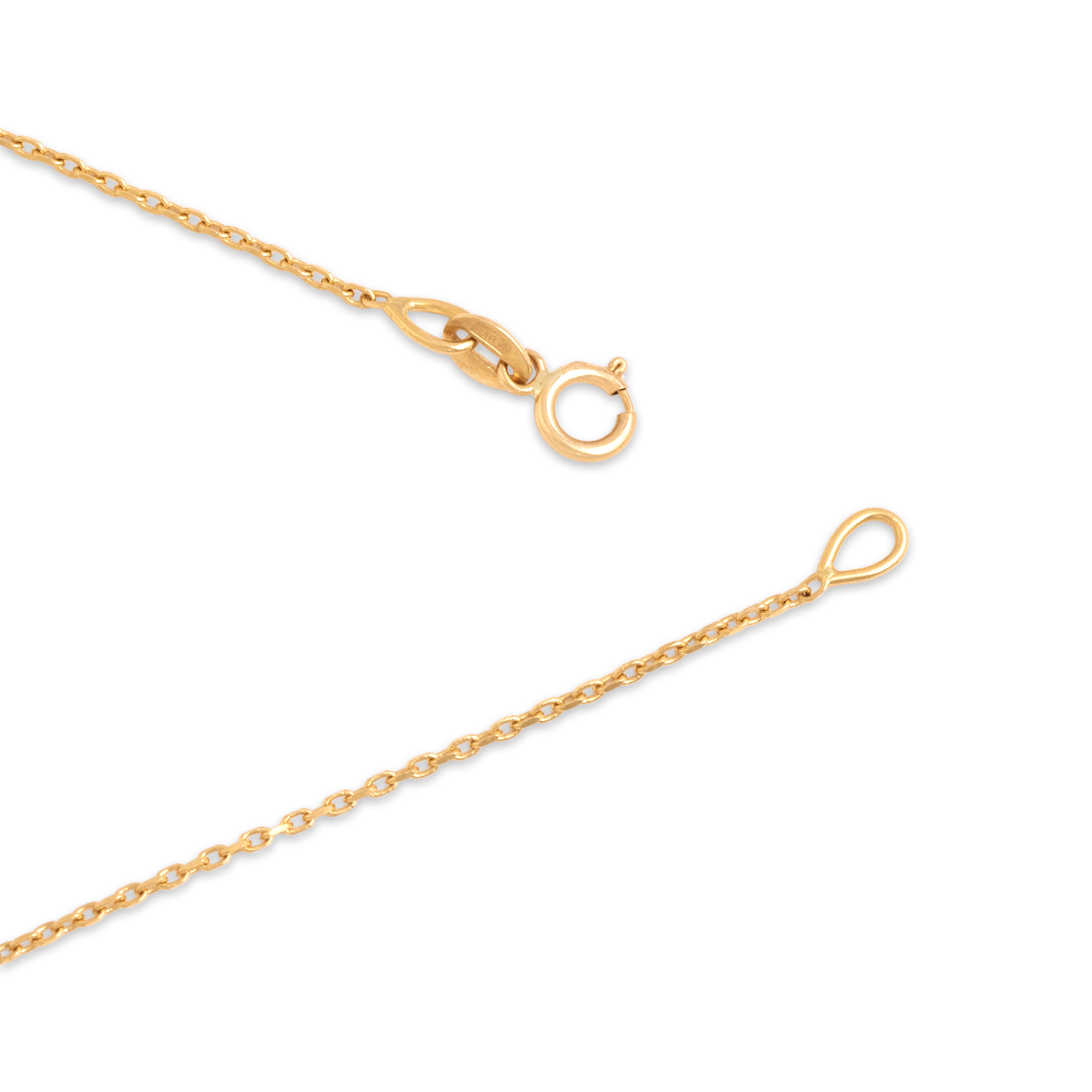 Vintage Italian 18k Yellow Gold .9mm Dainty Cable Chain - clasp view