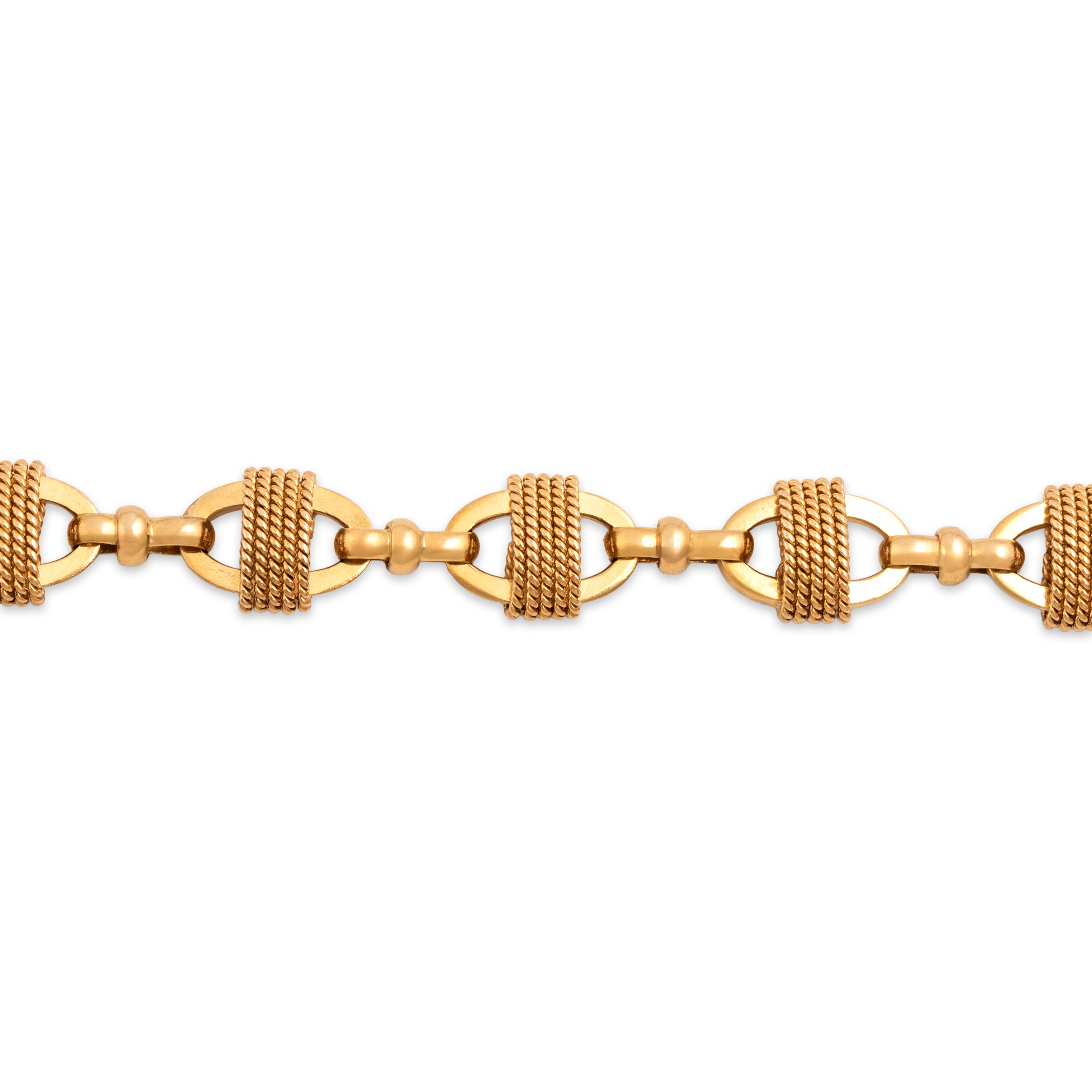 Vintage 14k Yellow Gold Sophisticated Cable Link Bracelet - detail view #1