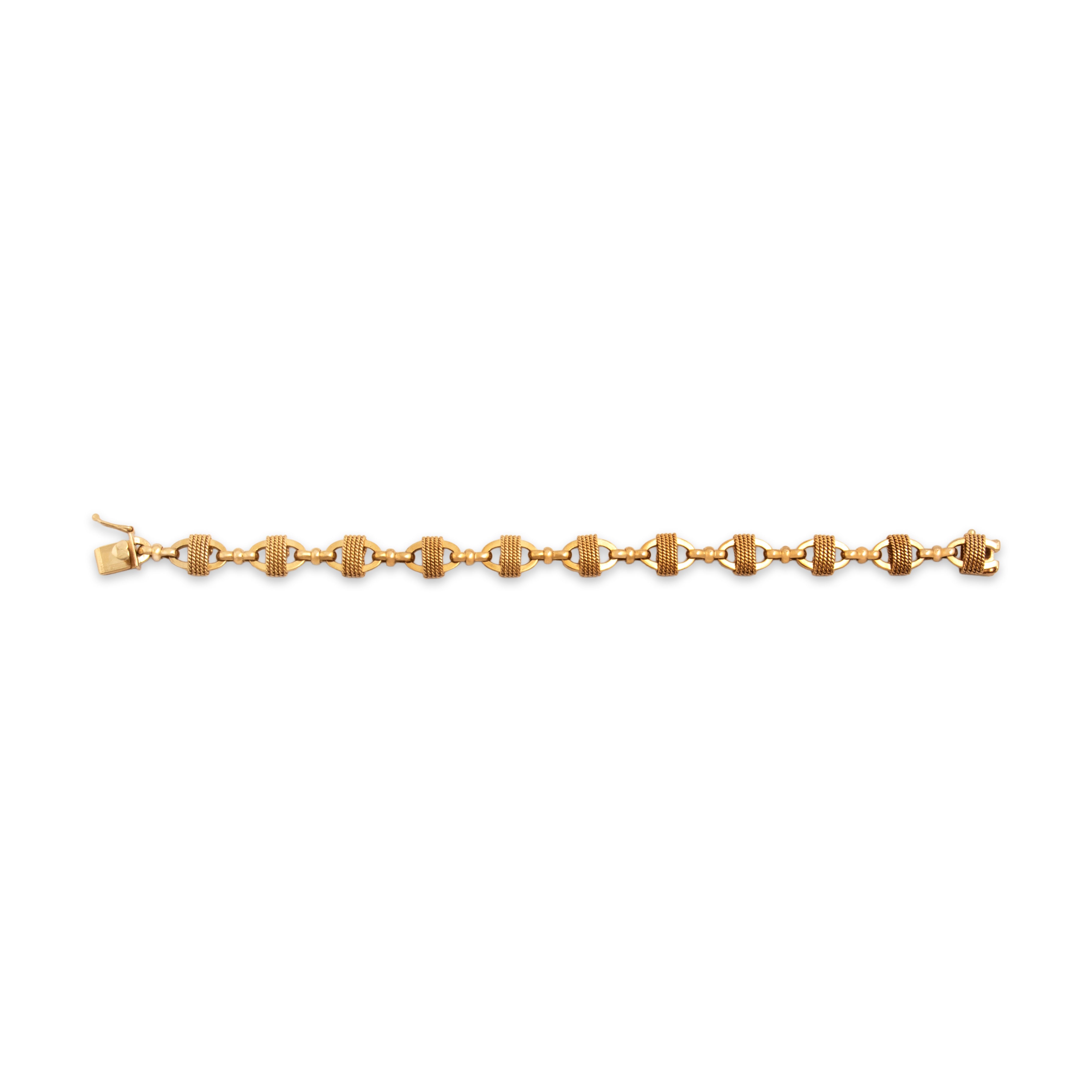 Vintage 14k Yellow Gold Sophisticated Cable Link Bracelet - Overall view