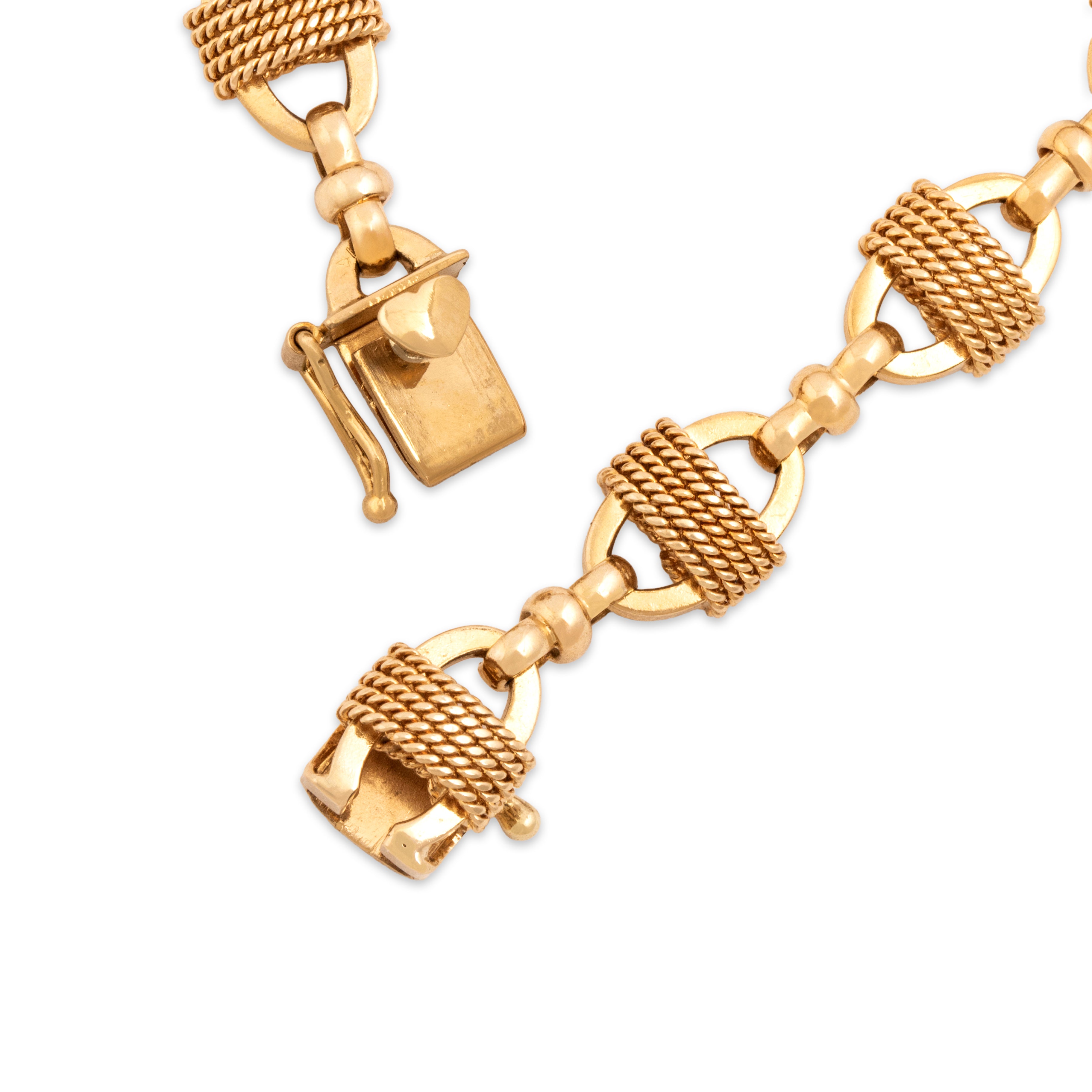 Vintage 14k Yellow Gold Sophisticated Cable Link Bracelet - clasp view