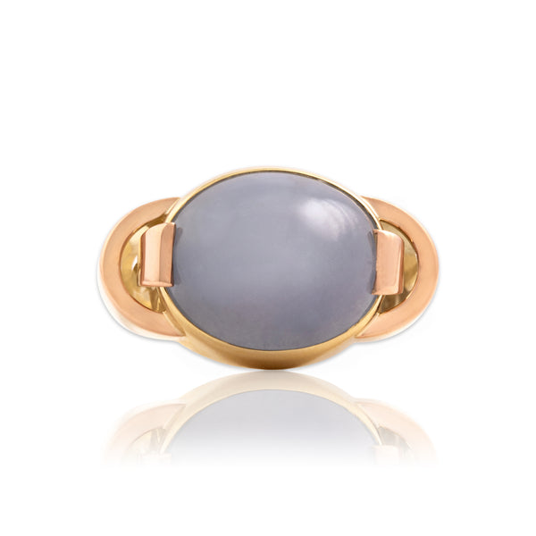 Vintage 14k Yellow & Rose Gold 14.09ct Lavender Star Sapphire Bold Ring 5.50
