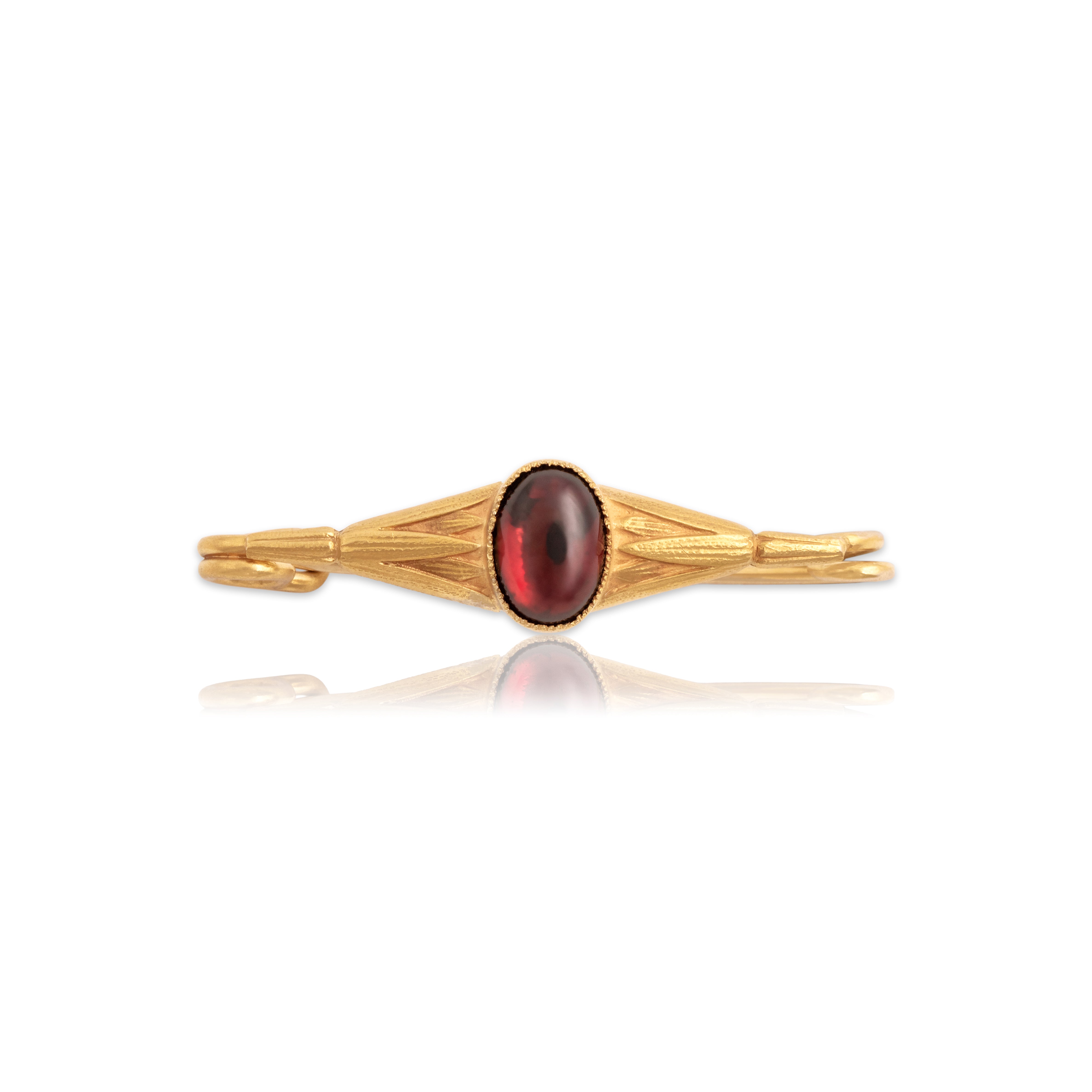 Antique Arts & Crafts Sloan & Co. 14k Yellow Gold 1.6ct Foil-Backed Garnet Pin