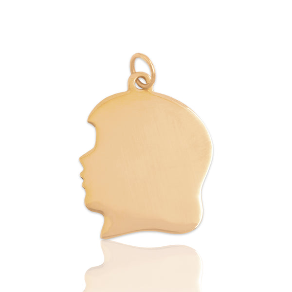 Vintage 14k Yellow Gold Adorable Little Girl Silhouette Charm / Pendant