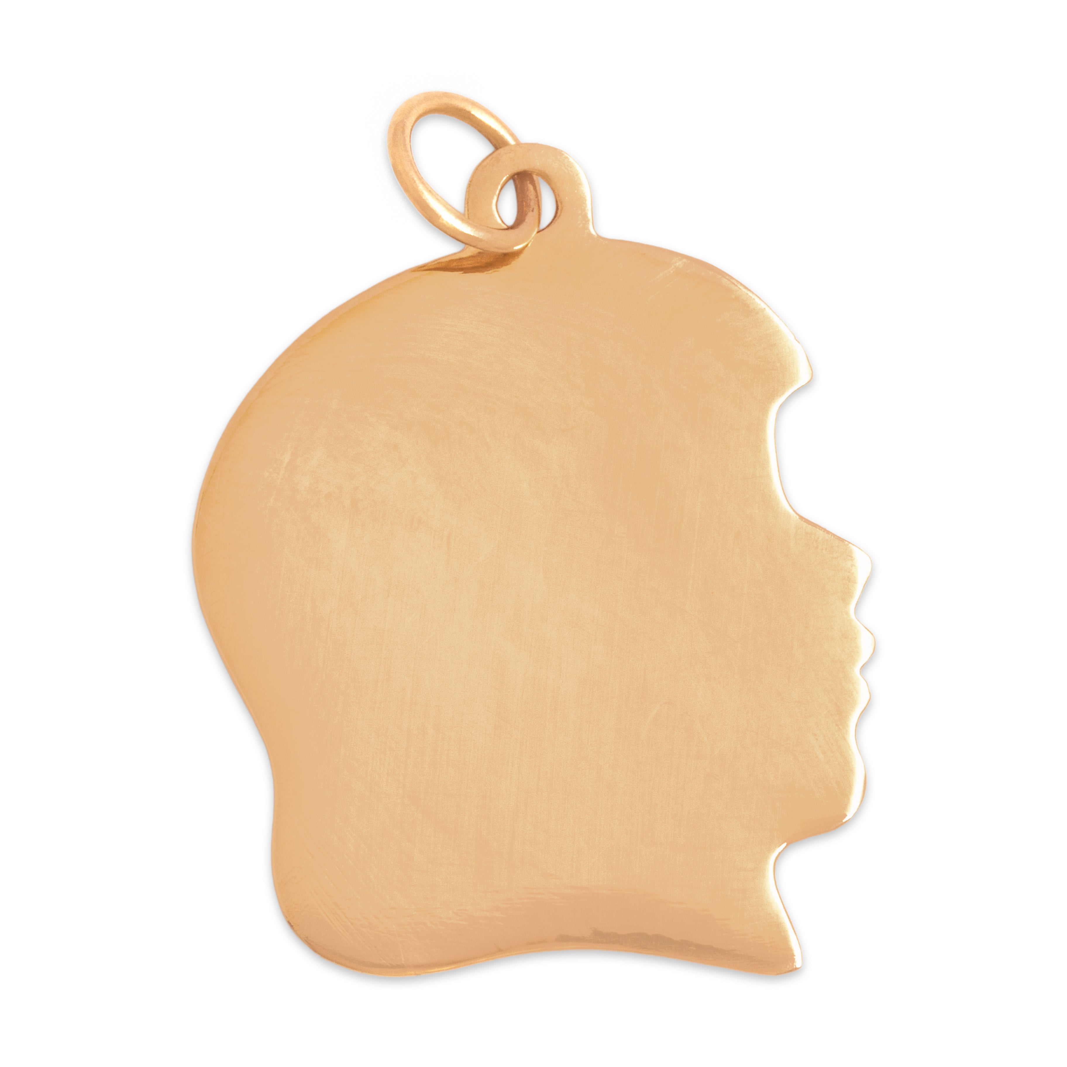 Vintage 14k Yellow Gold Adorable Little Girl Head Charm / Pendant - Overall view