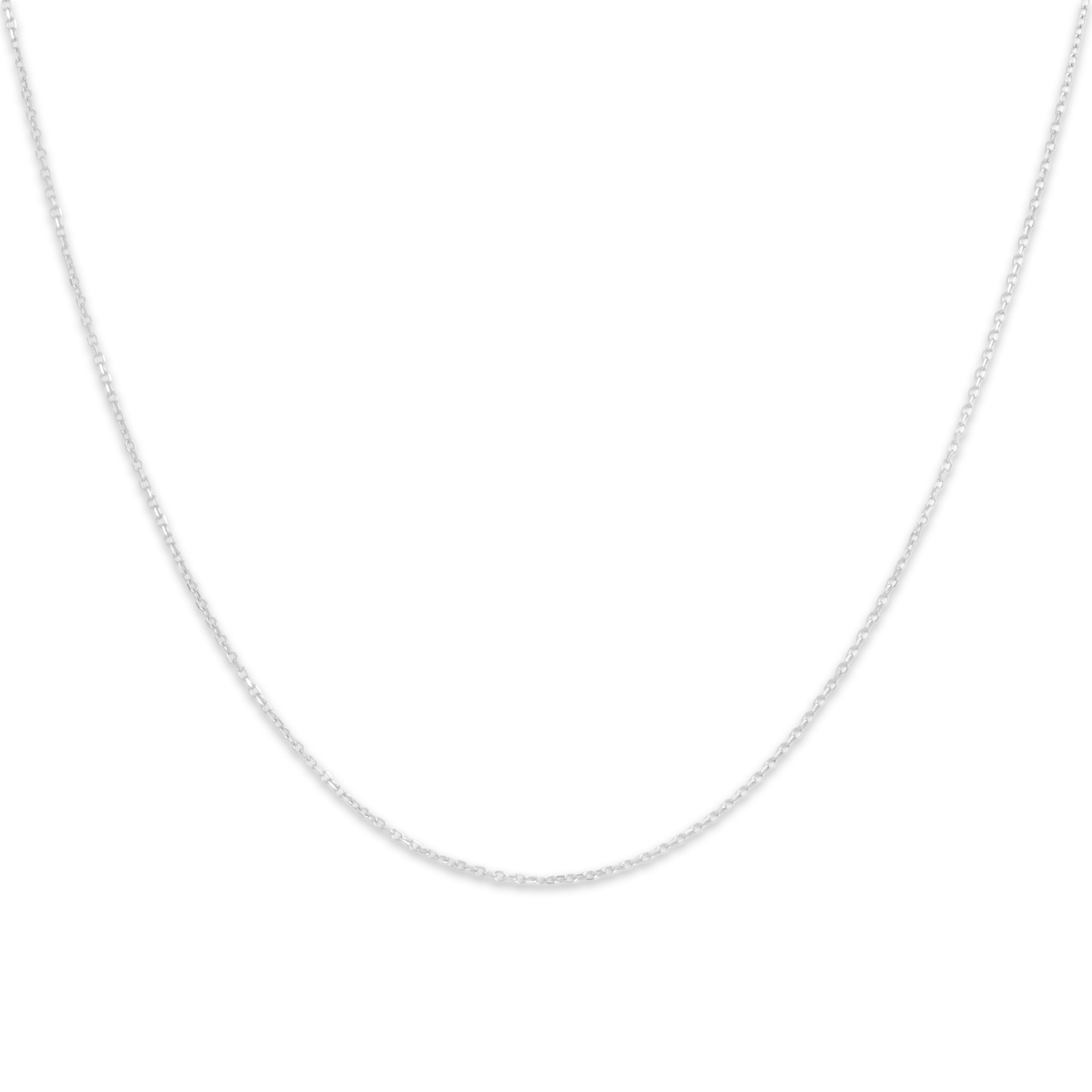 Estate 14k White Gold .9mm Dainty Cable Chain - Close-up view