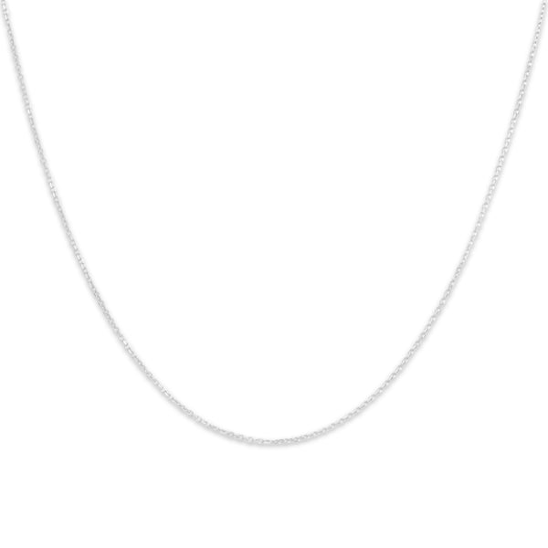 Estate 14k White Gold .9mm Dainty Cable Chain 16.25