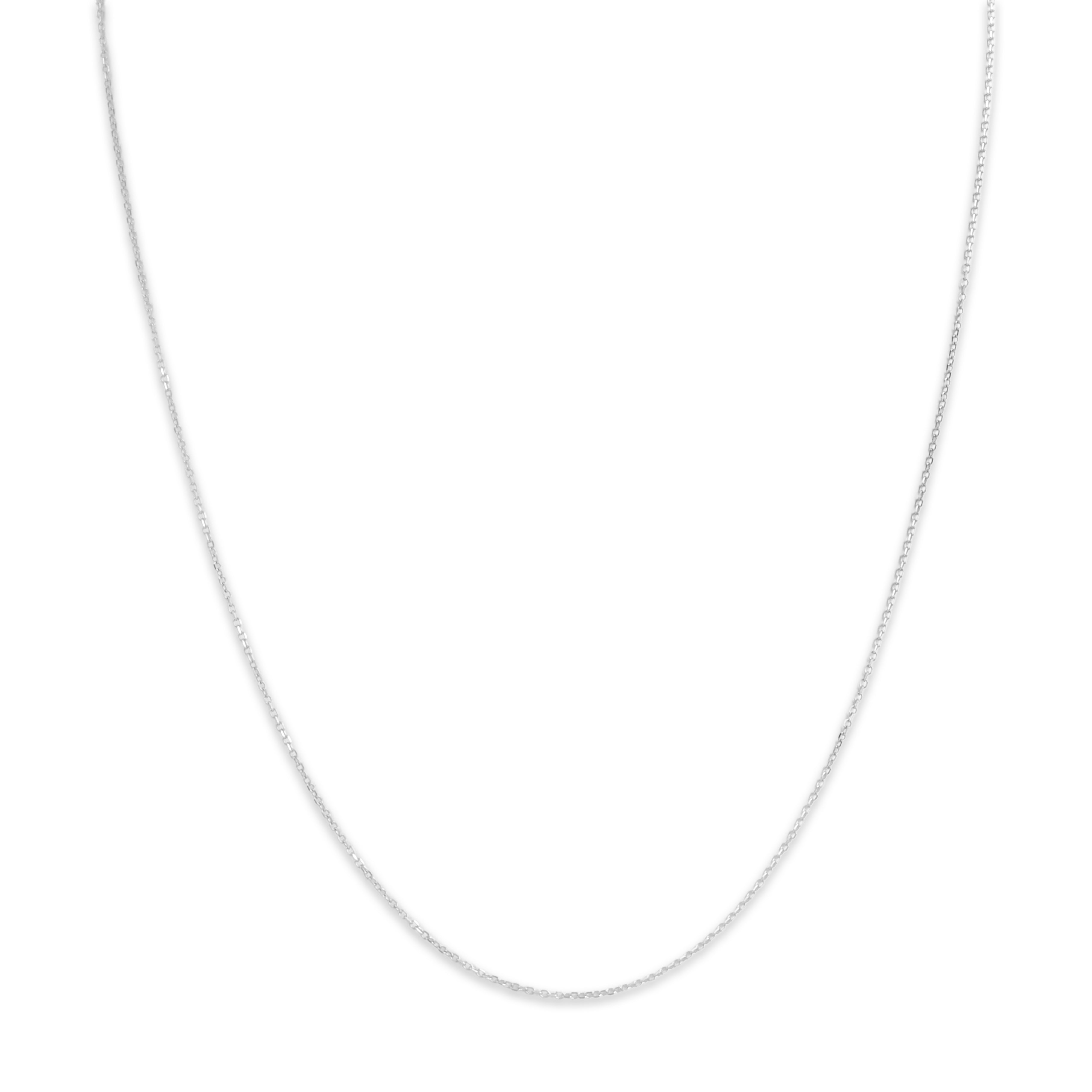 Estate 14k White Gold .9mm Dainty Cable Chain - detail view #1