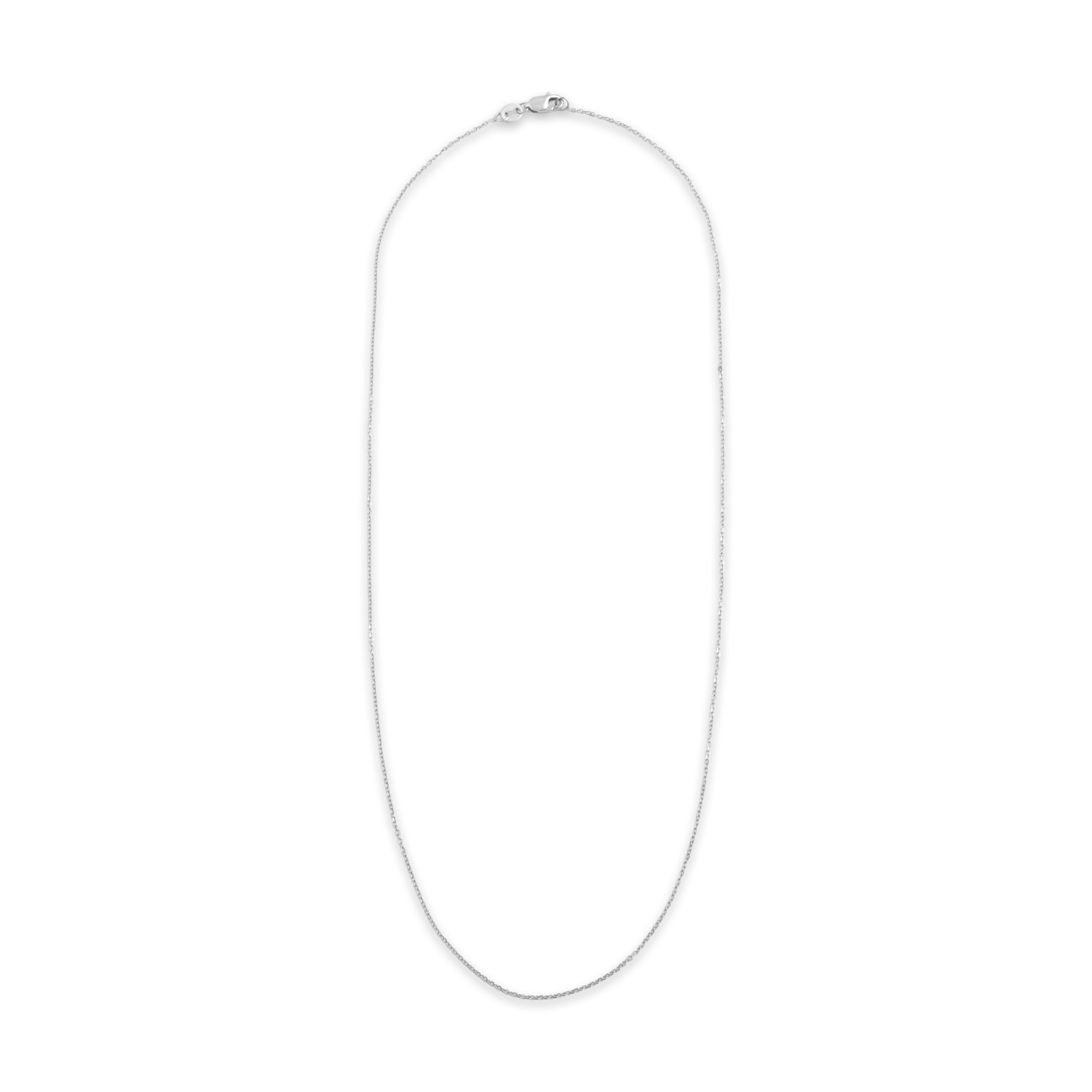 Estate 14k White Gold .9mm Dainty Cable Chain - Overall view