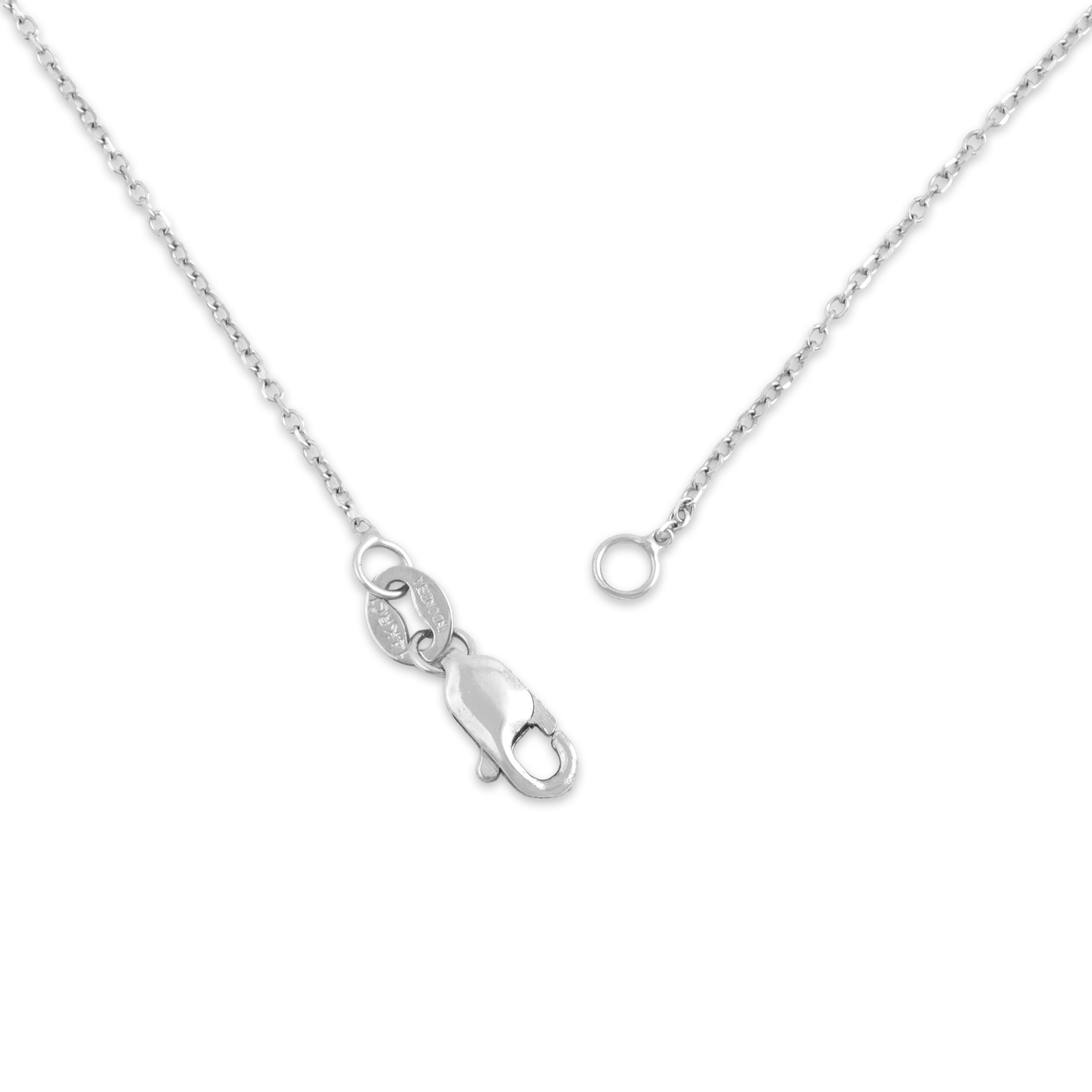Estate 14k White Gold .9mm Dainty Cable Chain - clasp view