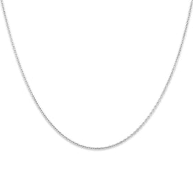 Estate Italian 14k White Gold 1mm Sleek Adjustable Cable Chain 17-19"