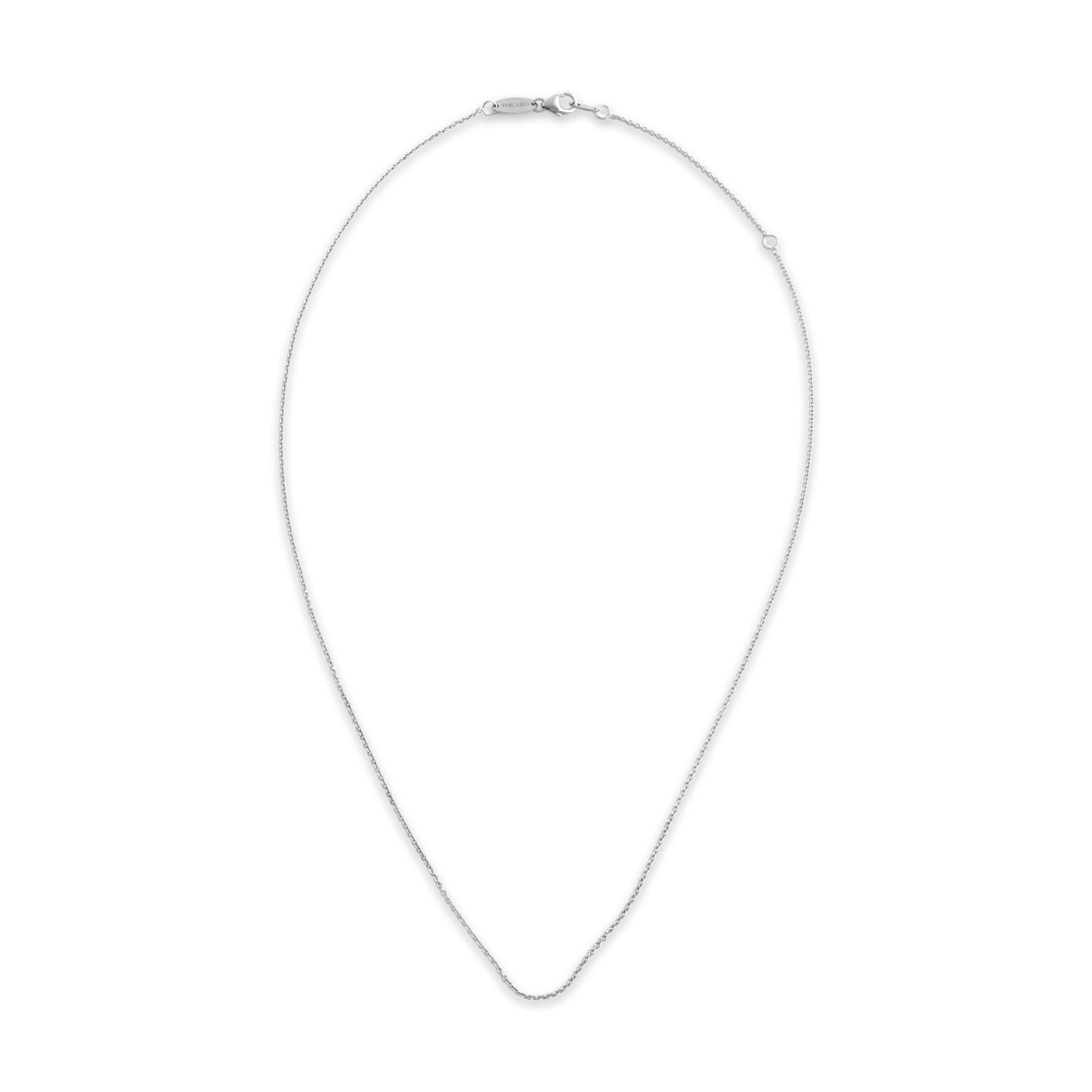 Estate Italian 14k White Gold 1mm Sleek Cable Chain - Overall view