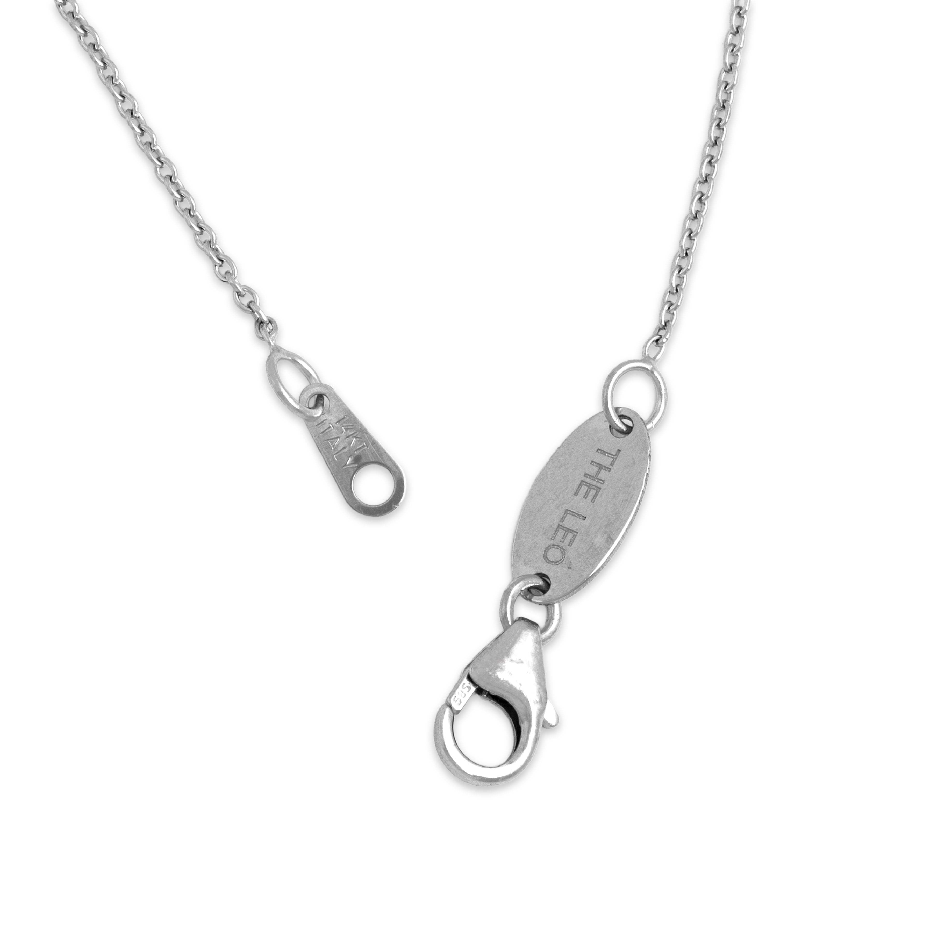 Estate Italian 14k White Gold 1mm Sleek Cable Chain - clasp view
