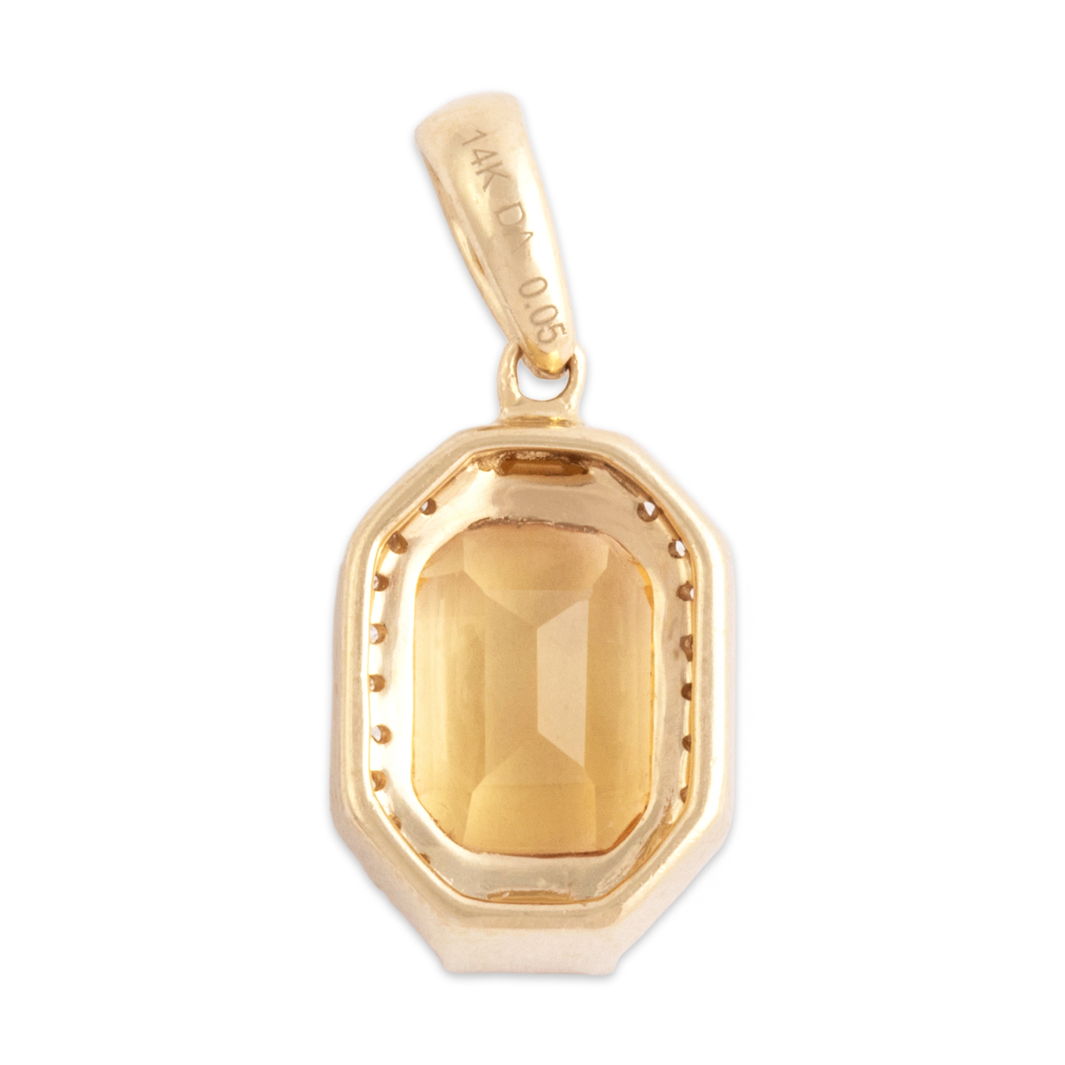 Estate Small 14k Yellow Gold [Custom Carat] Chic Geometric Pendant - Back view