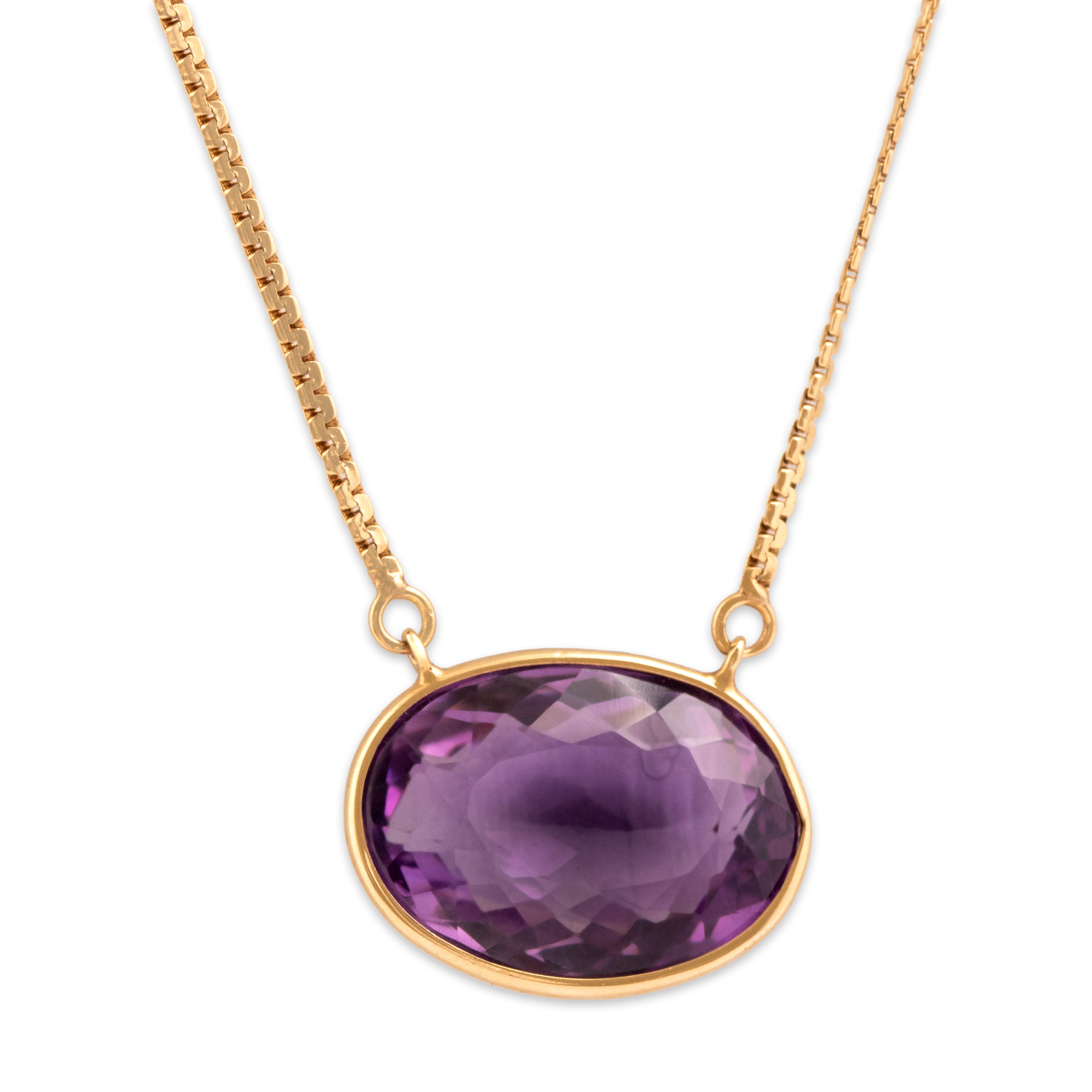 Vintage 14k Yellow Gold 10.51cttw Amethyst 2.79cttw Garnet 2.64cttw Citrine 1.37ct Blue Topaz .93ct Smoky Quartz .86ct Peridot Long Multi-Cut Bezel Station Necklace - detail view #2