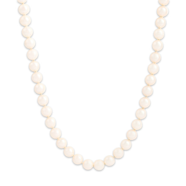 Vintage 14k Yellow Gold Pearl Luminous Classic Strand Necklace 24.75