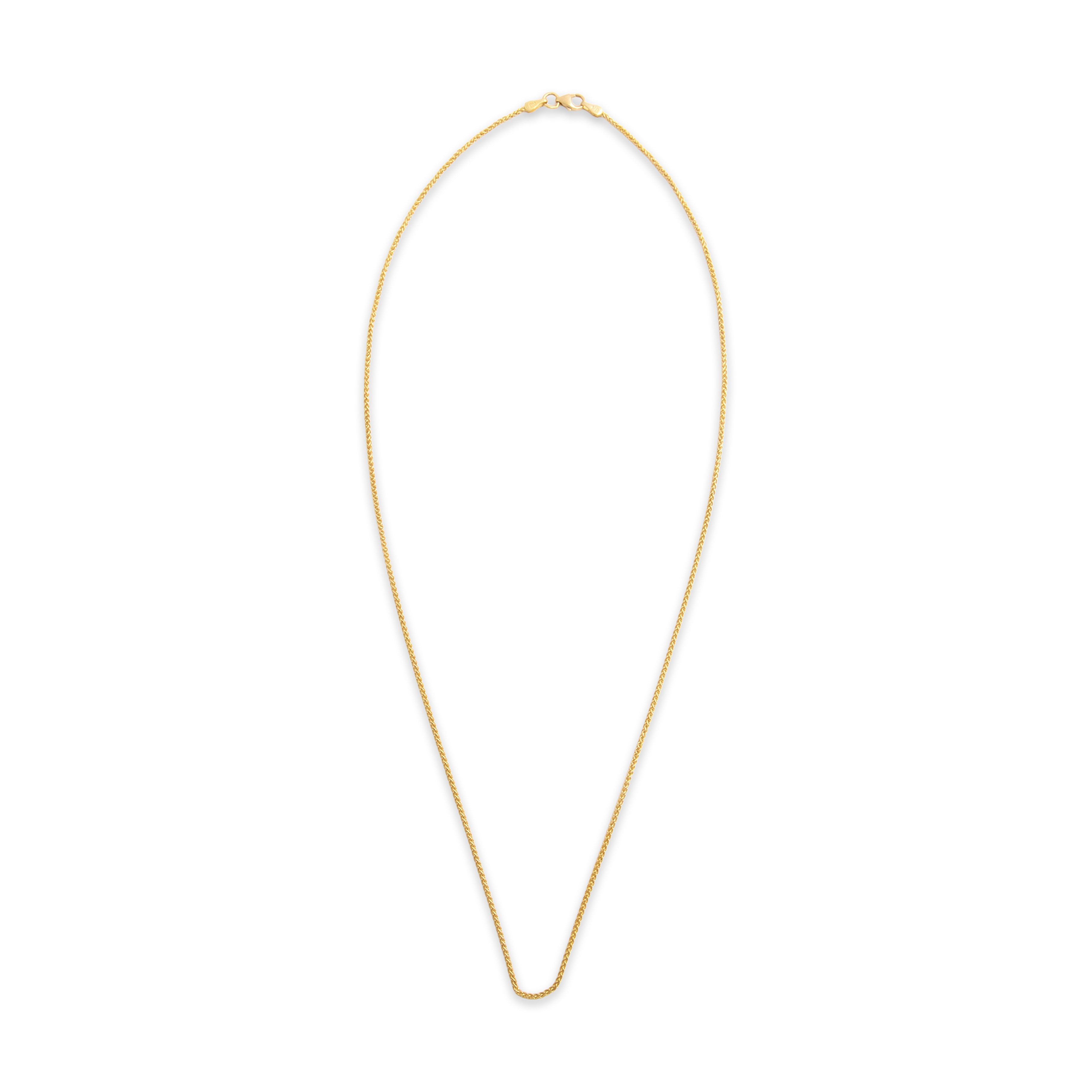 Vintage 14k Yellow Gold 1.2mm Wheat Chain - Overall view