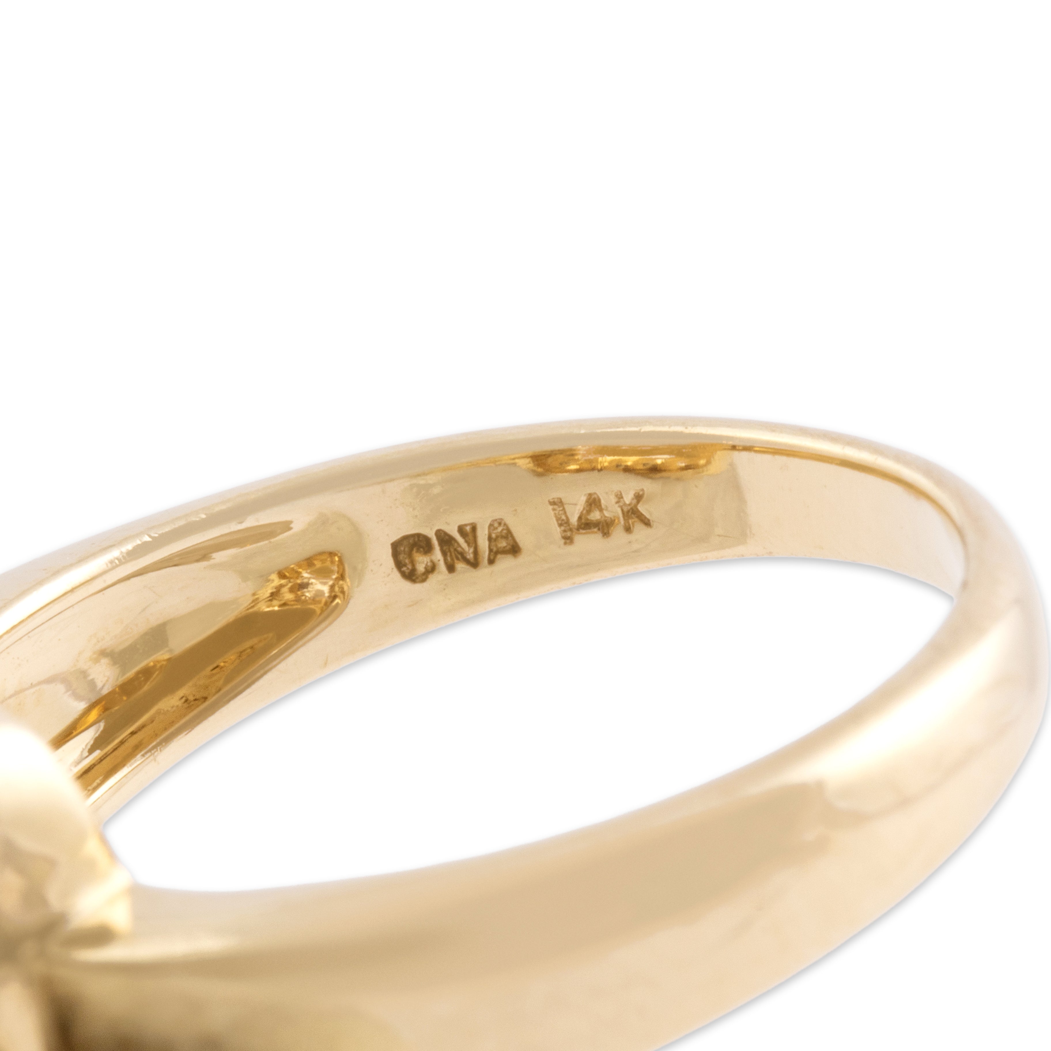 Vintage 14k Yellow Gold Chocolate Diamond White Diamond Bold Geometric Halo Ring - Hallmark view