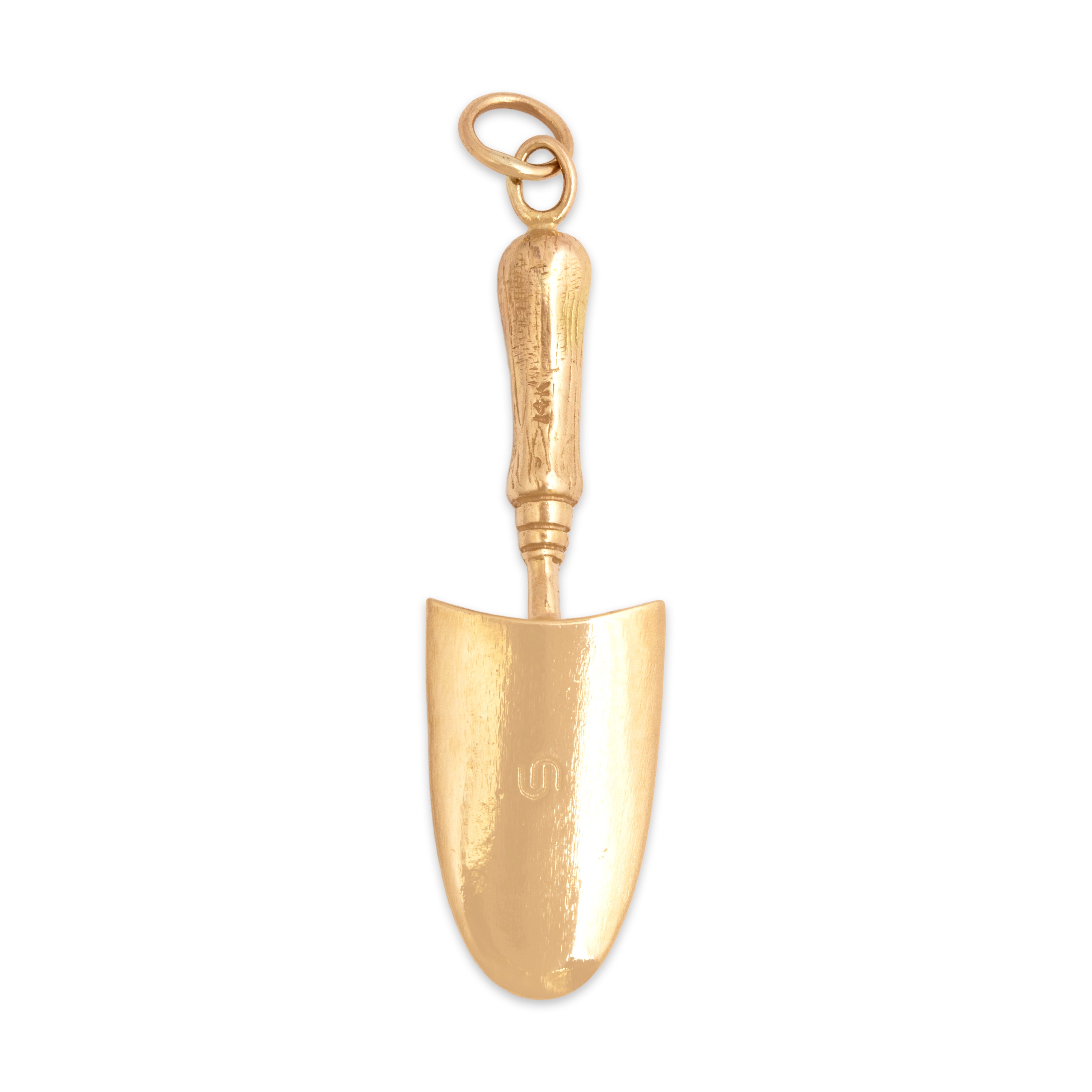 Vintage 14k Yellow Gold Playful Garden Trowel Charm / Pendant - Hallmark view