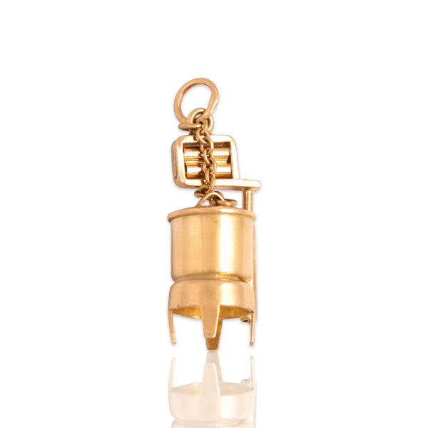 Vintage 14k Yellow Gold Articulated Wringer Washing Machine Charm / Pendant
