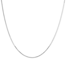 Vintage Italian 14k White Gold 1mm Sparkling Box Chain 16"