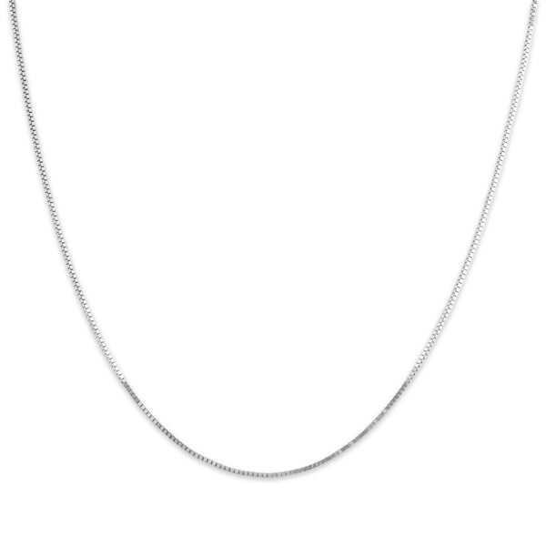 Vintage Italian 14k White Gold 1mm Sparkling Box Chain 16