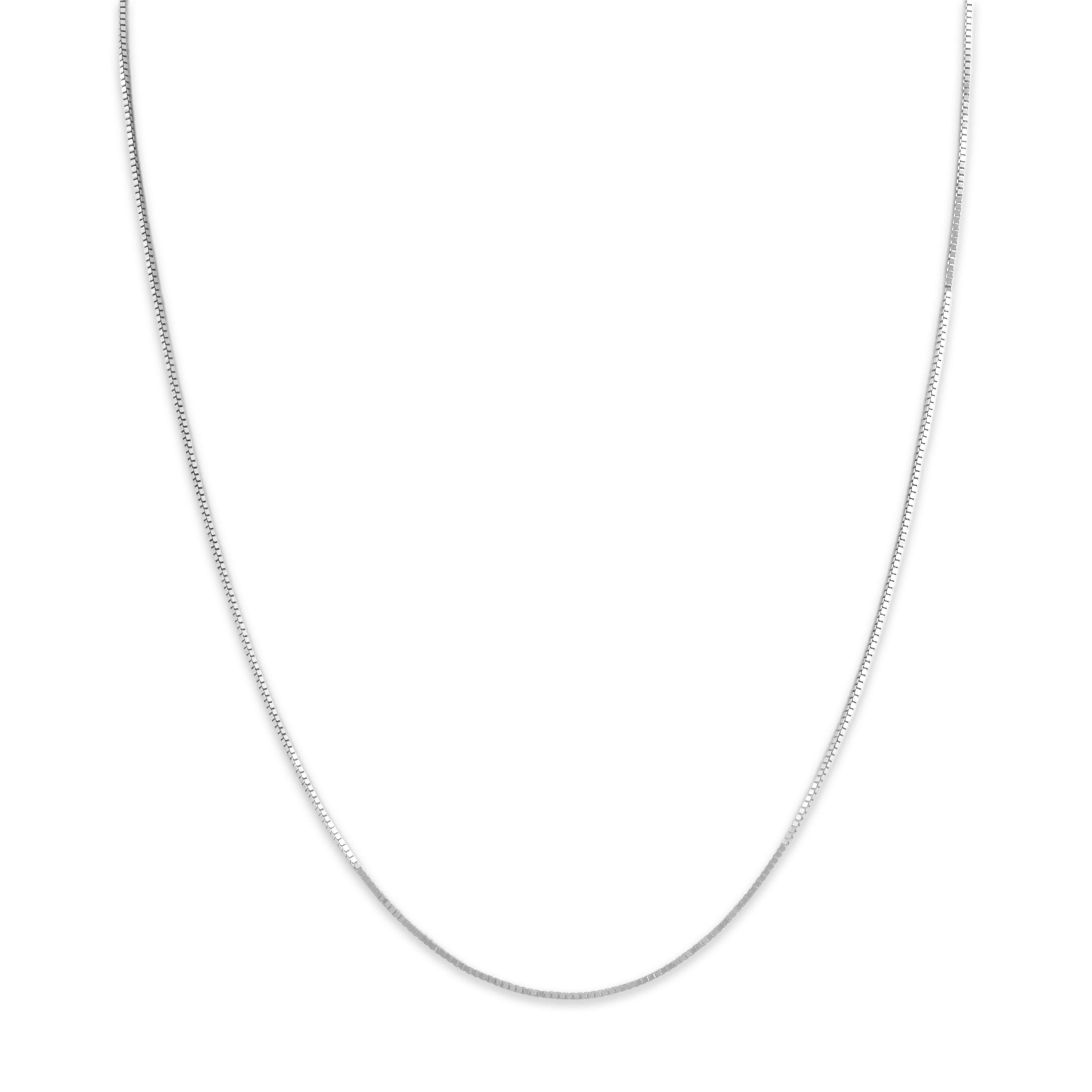 Vintage Italian 14k White Gold 1mm Sparkling Box Chain - detail view #1