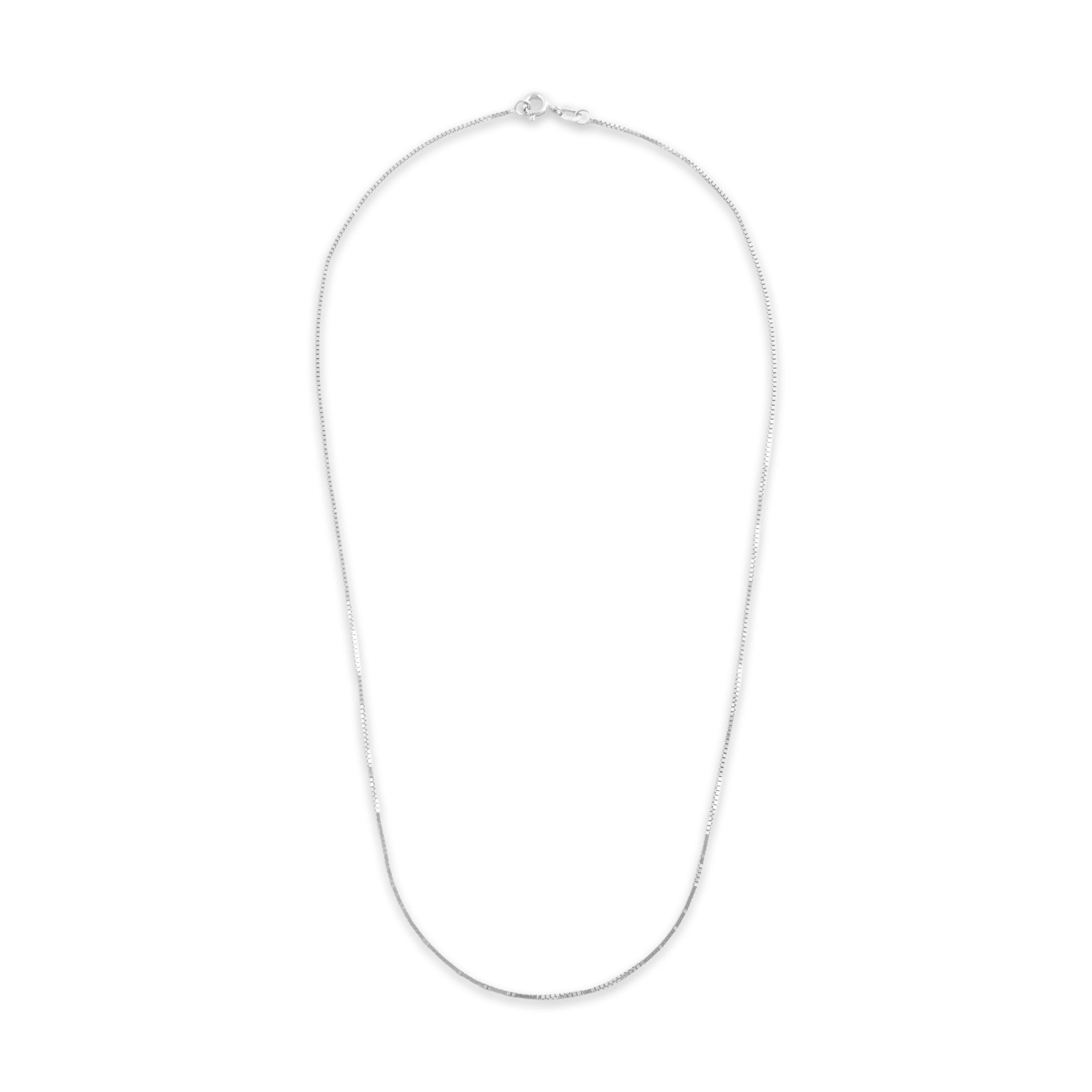 Vintage Italian 14k White Gold 1mm Sparkling Box Chain - Overall view
