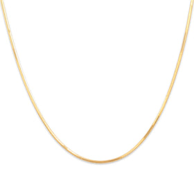 Vintage Italian 14k Yellow Gold 1.1mm Stunning Sleek Snake Chain 20"