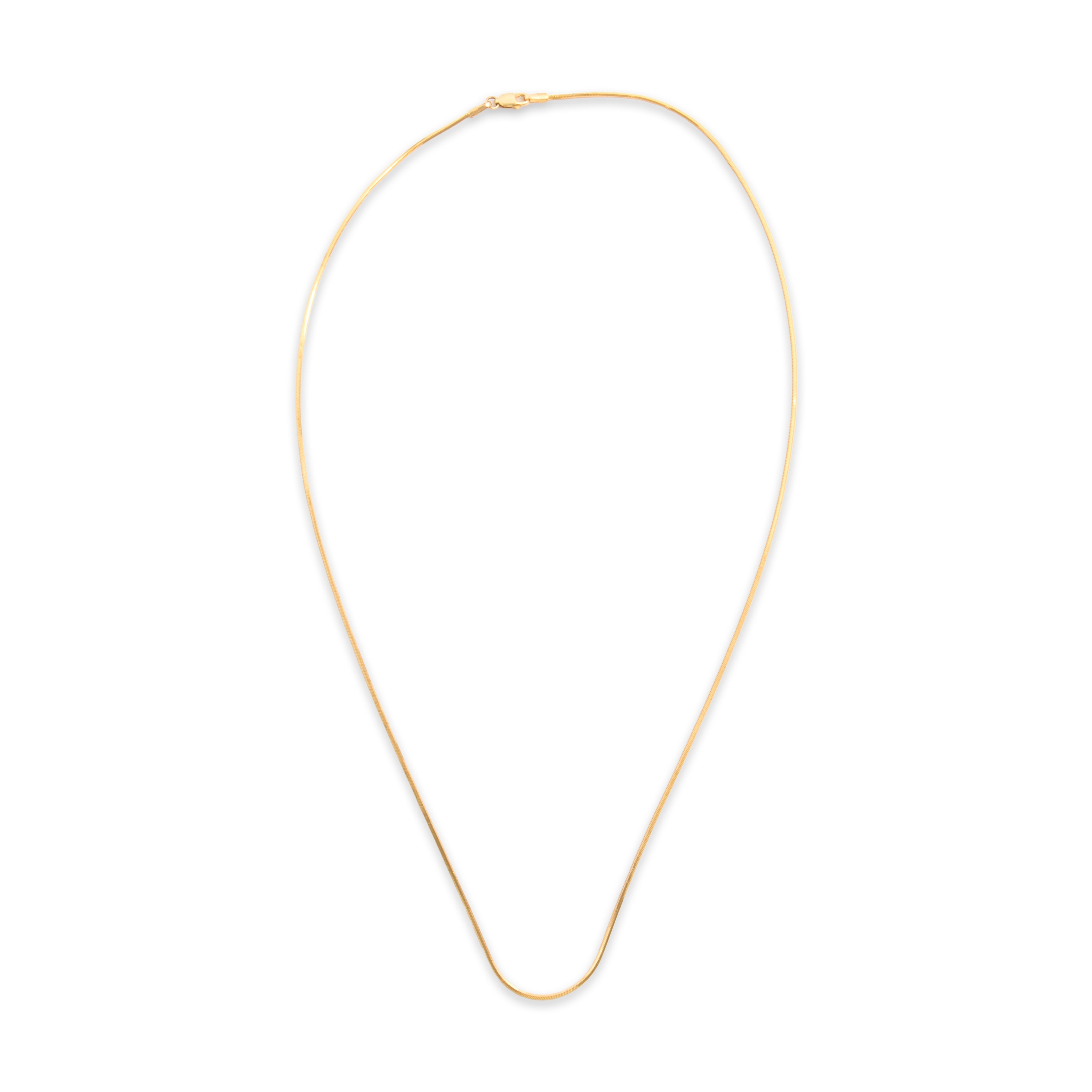 Vintage Italian 14k Yellow Gold 1.1mm Stunning Sleek Snake Chain - Overall view